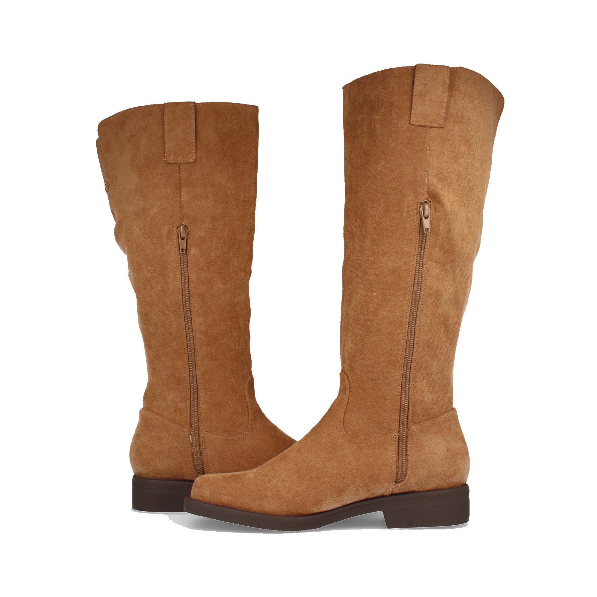 Bota Plana para Mujer Cómoda Estilo Casual con Estampado Liso y Cremallera