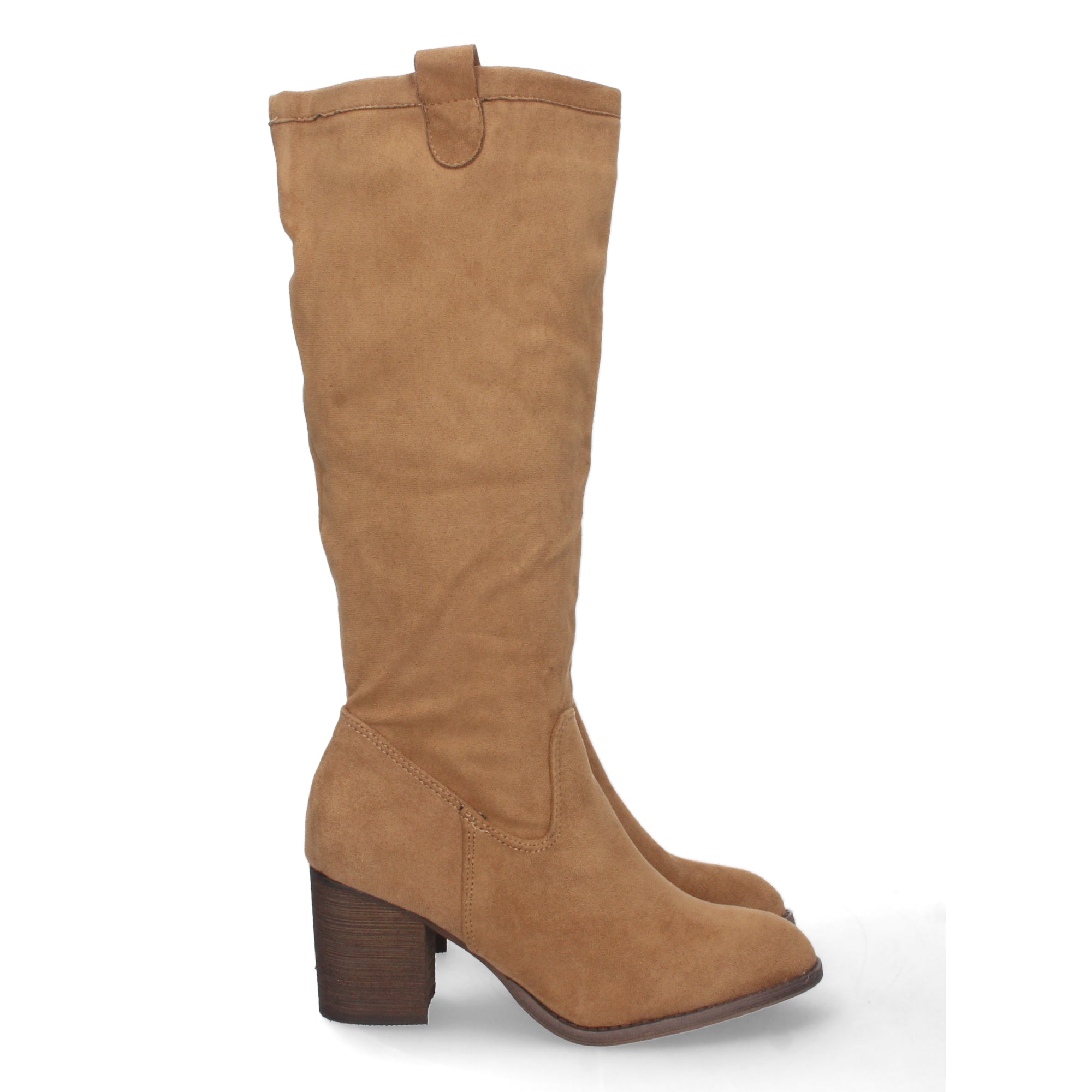 Bota de Tacón para Mujer Estilo Casual con Cremallera y Tira en la Caña