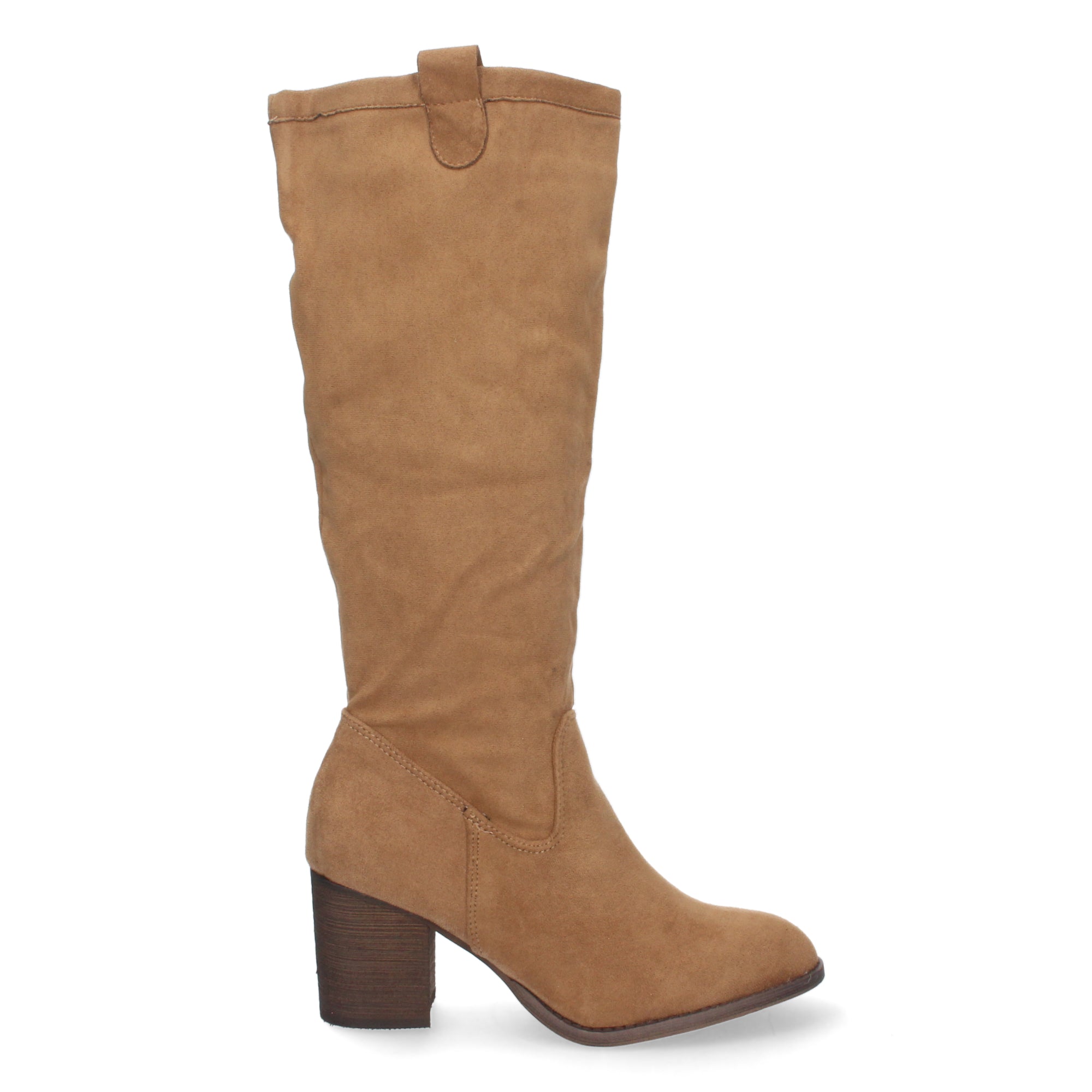 Bota de Tacón para Mujer Estilo Casual con Cremallera y Tira en la Caña