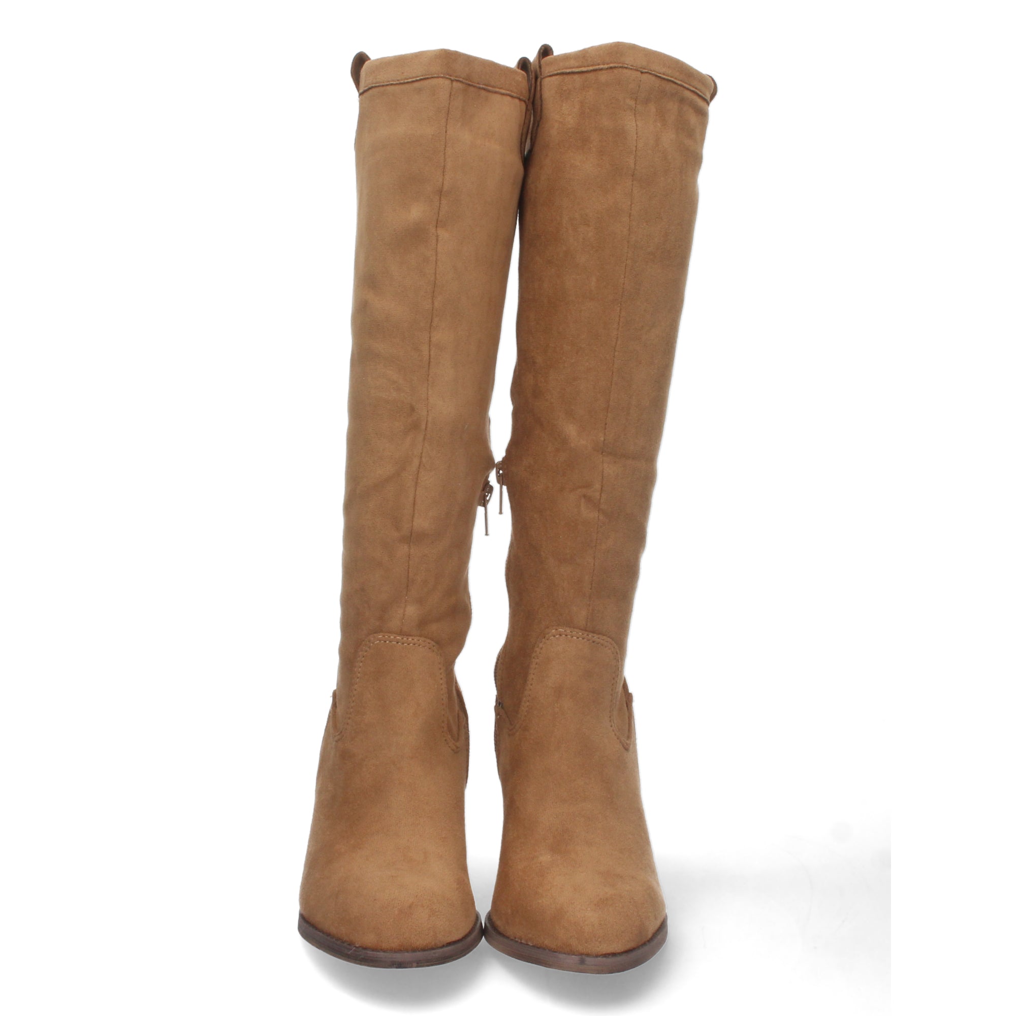 Bota de Tacón para Mujer Estilo Casual con Cremallera y Tira en la Caña