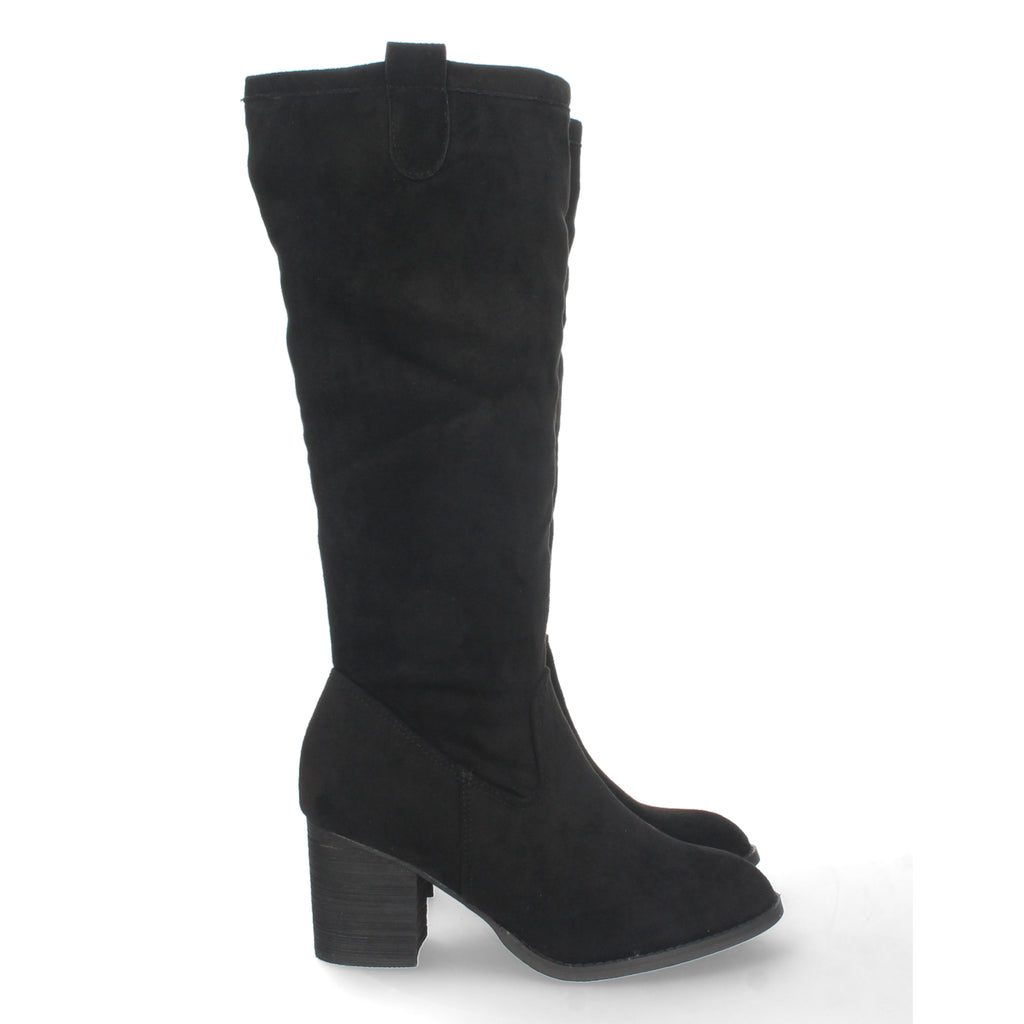 Bota de Tacón para Mujer Estilo Casual con Cremallera y Tira en la Caña