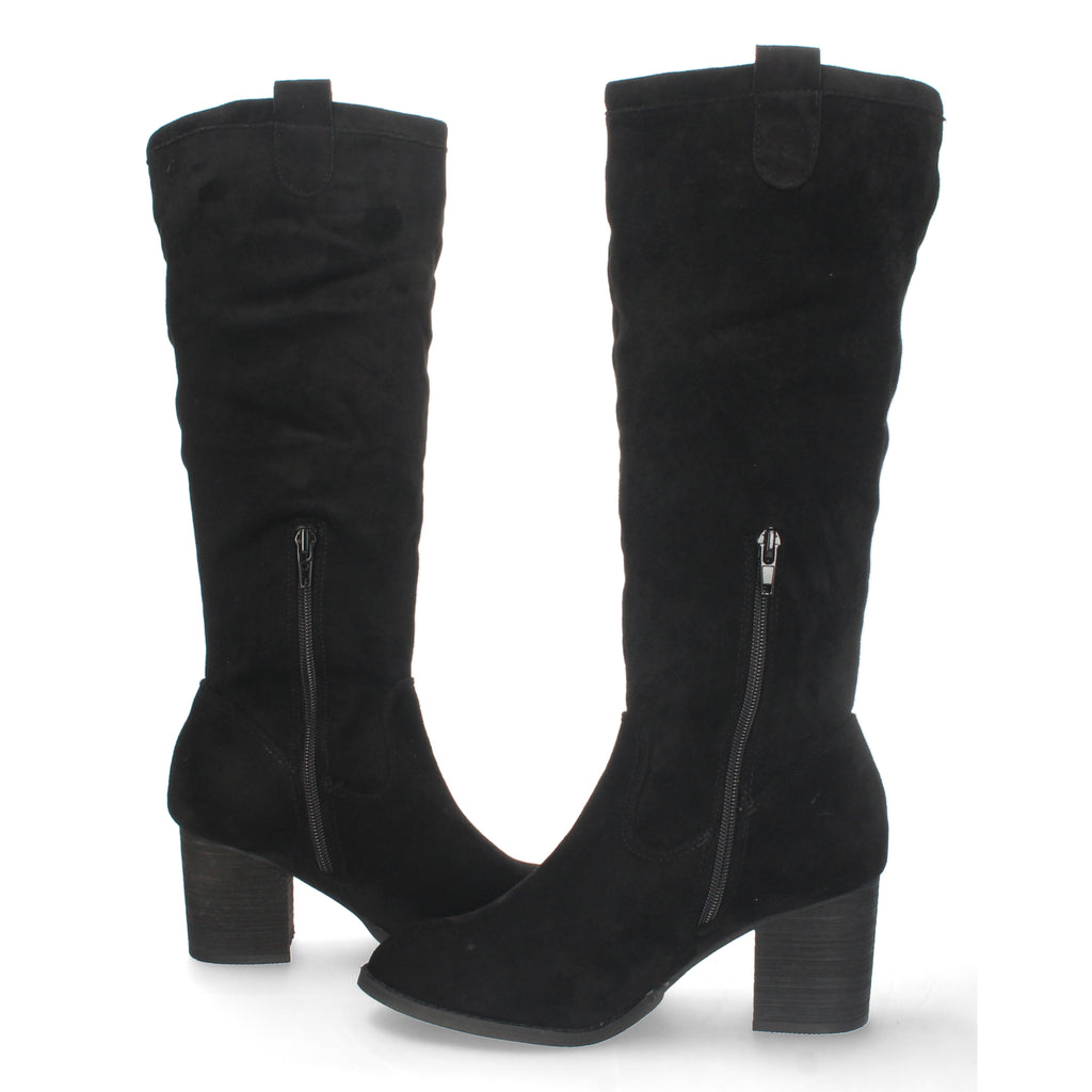 Bota de Tacón para Mujer Estilo Casual con Cremallera y Tira en la Caña