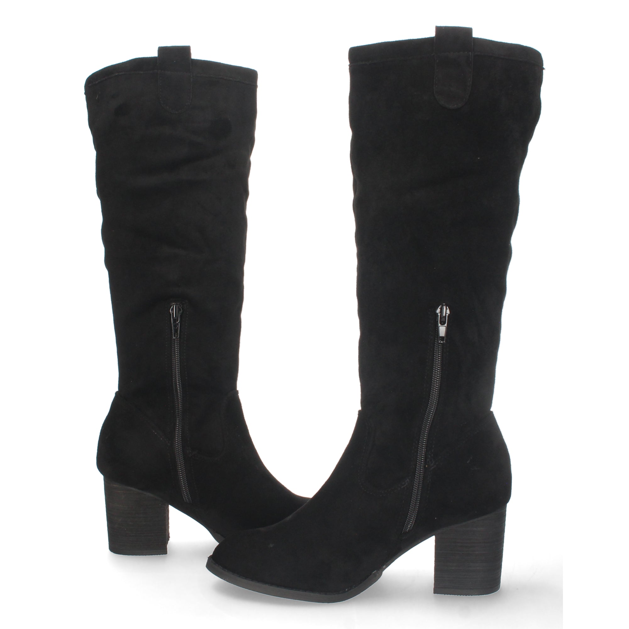 Bota de Tacón para Mujer Estilo Casual con Cremallera y Tira en la Caña