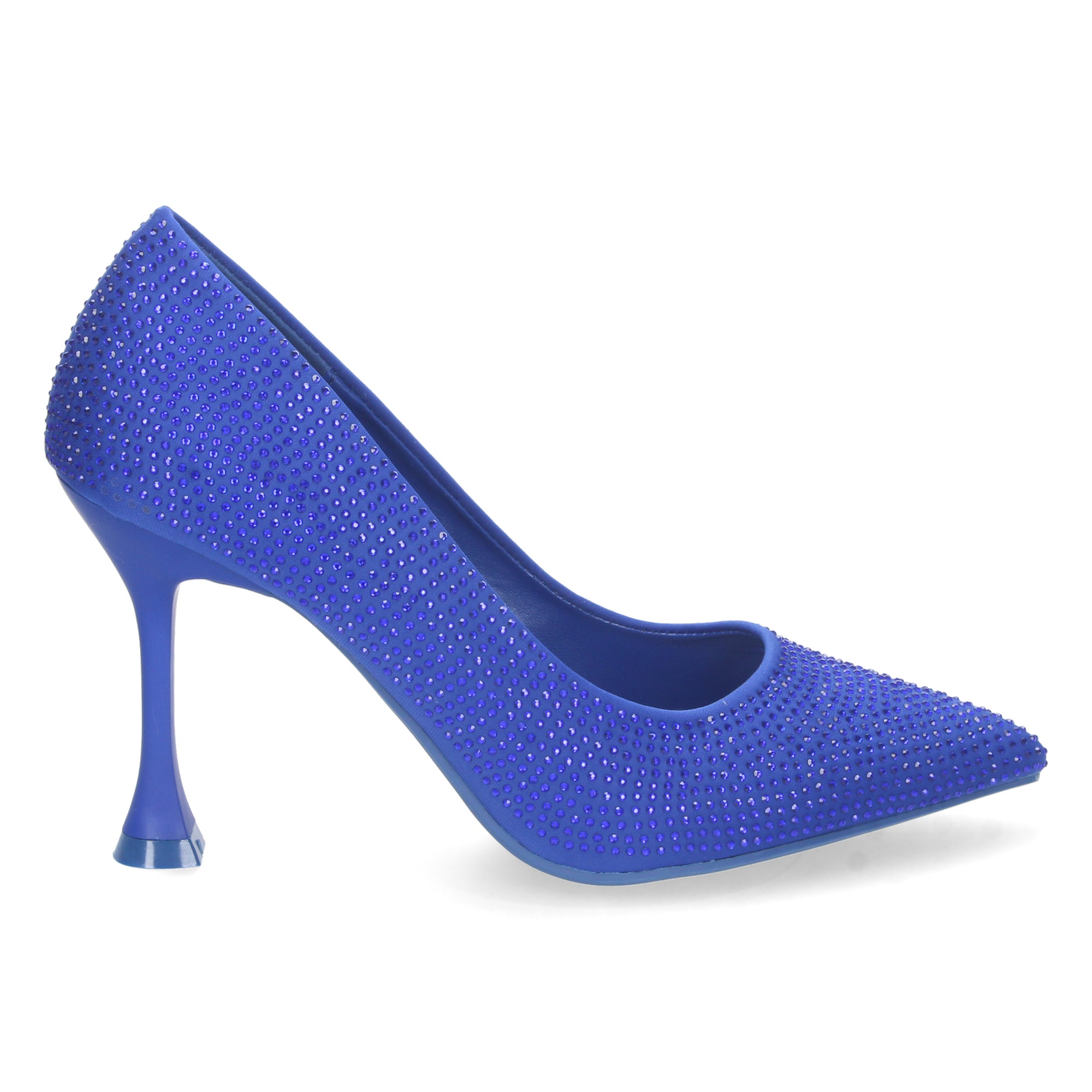 Zapato Azul de Salon y Strass con Tacón de Aguja Para Mujer