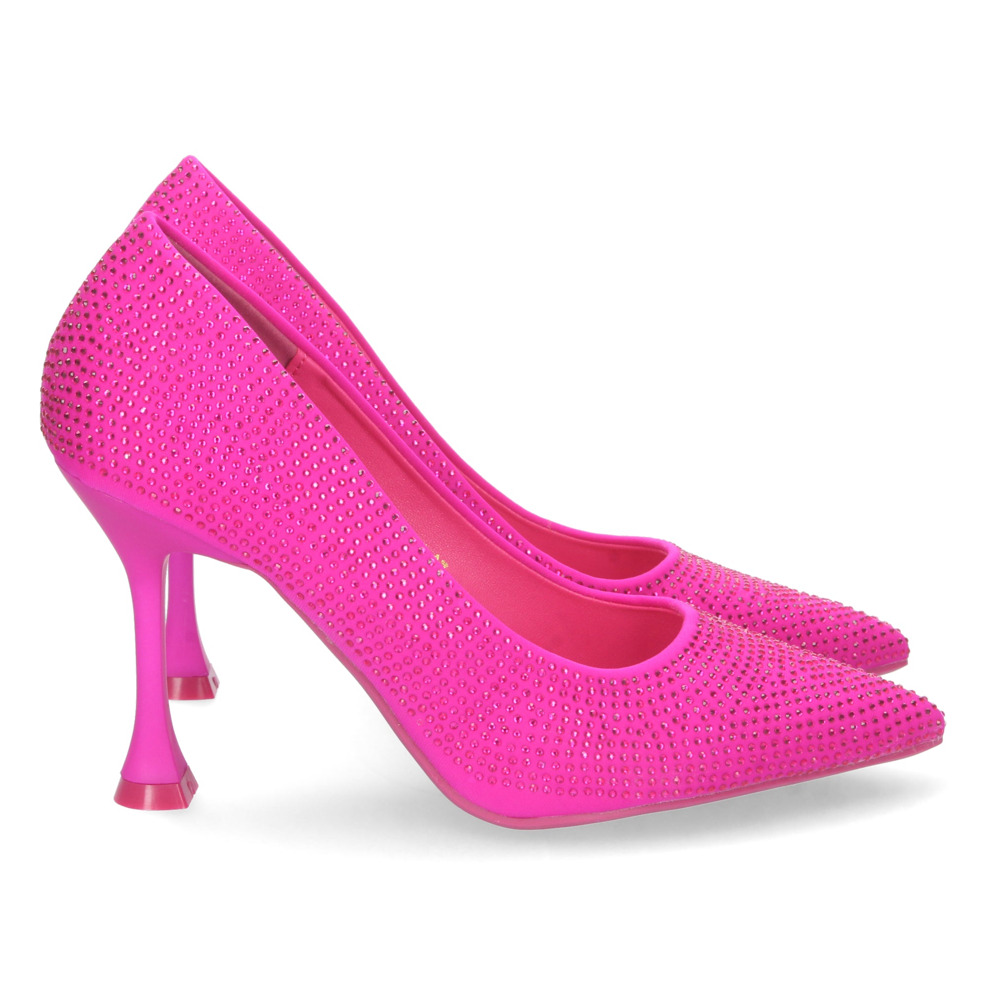 Zapato Fucsia de Salon y Strass con Tacón de Aguja Para Mujer