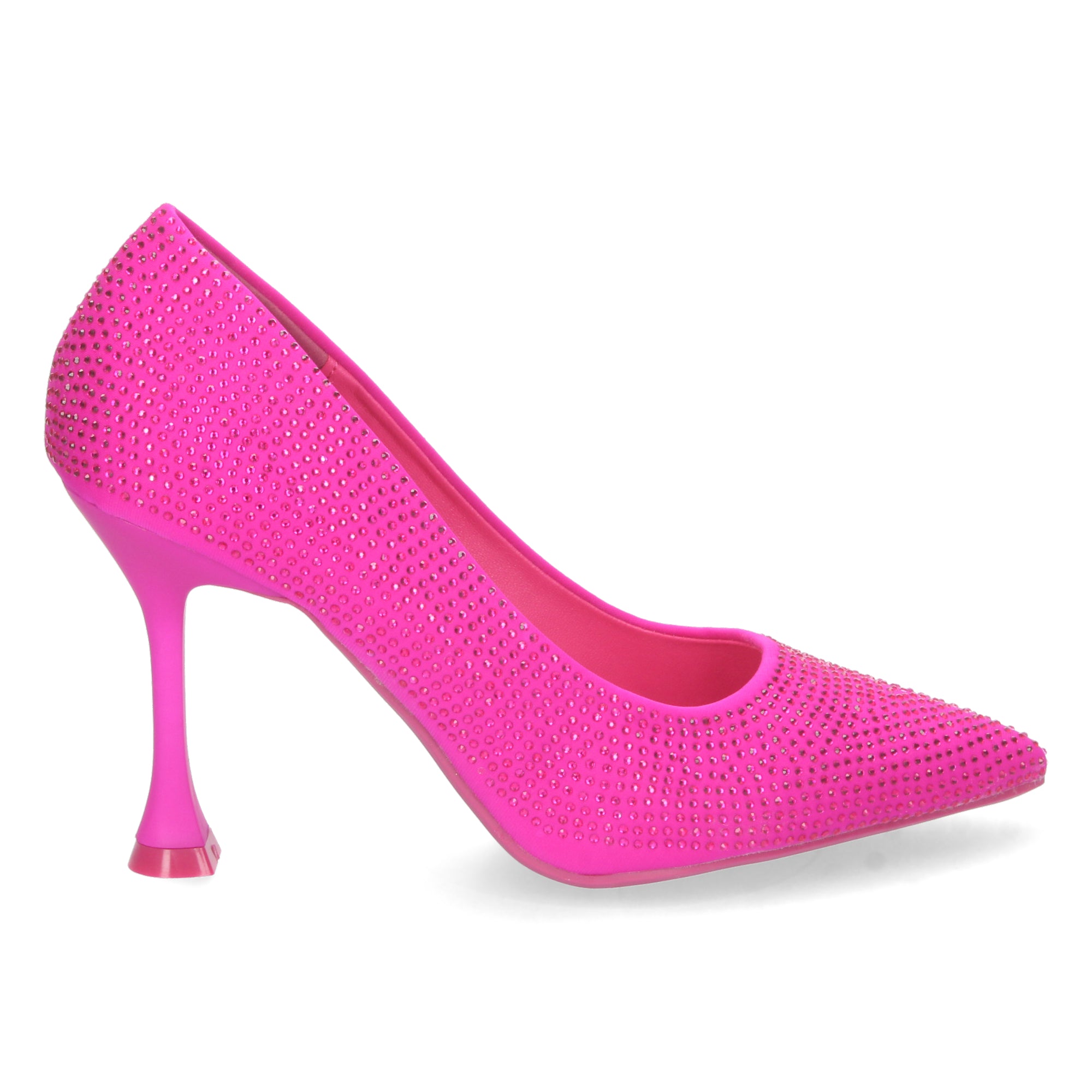 Zapato Fucsia de Salon y Strass con Tacón de Aguja Para Mujer