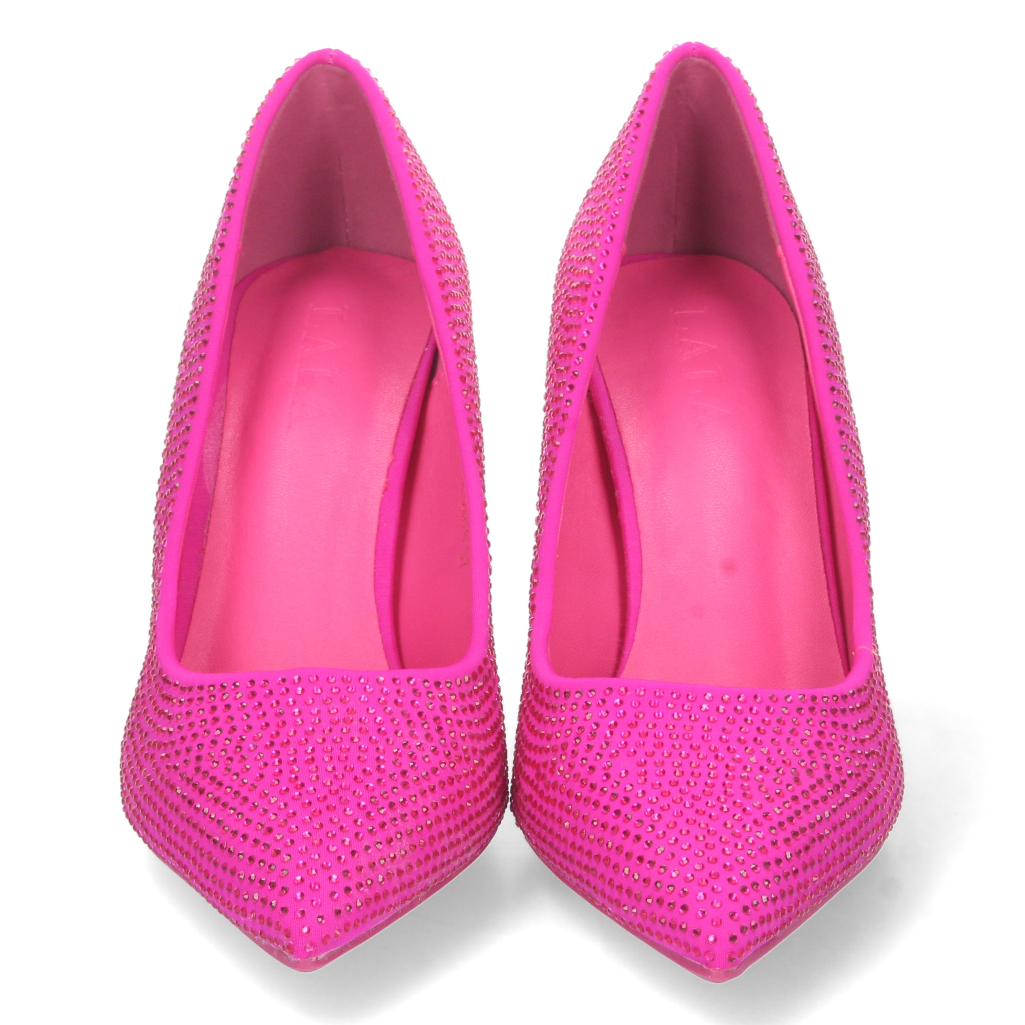 Zapato Fucsia de Salon y Strass con Tacón de Aguja Para Mujer
