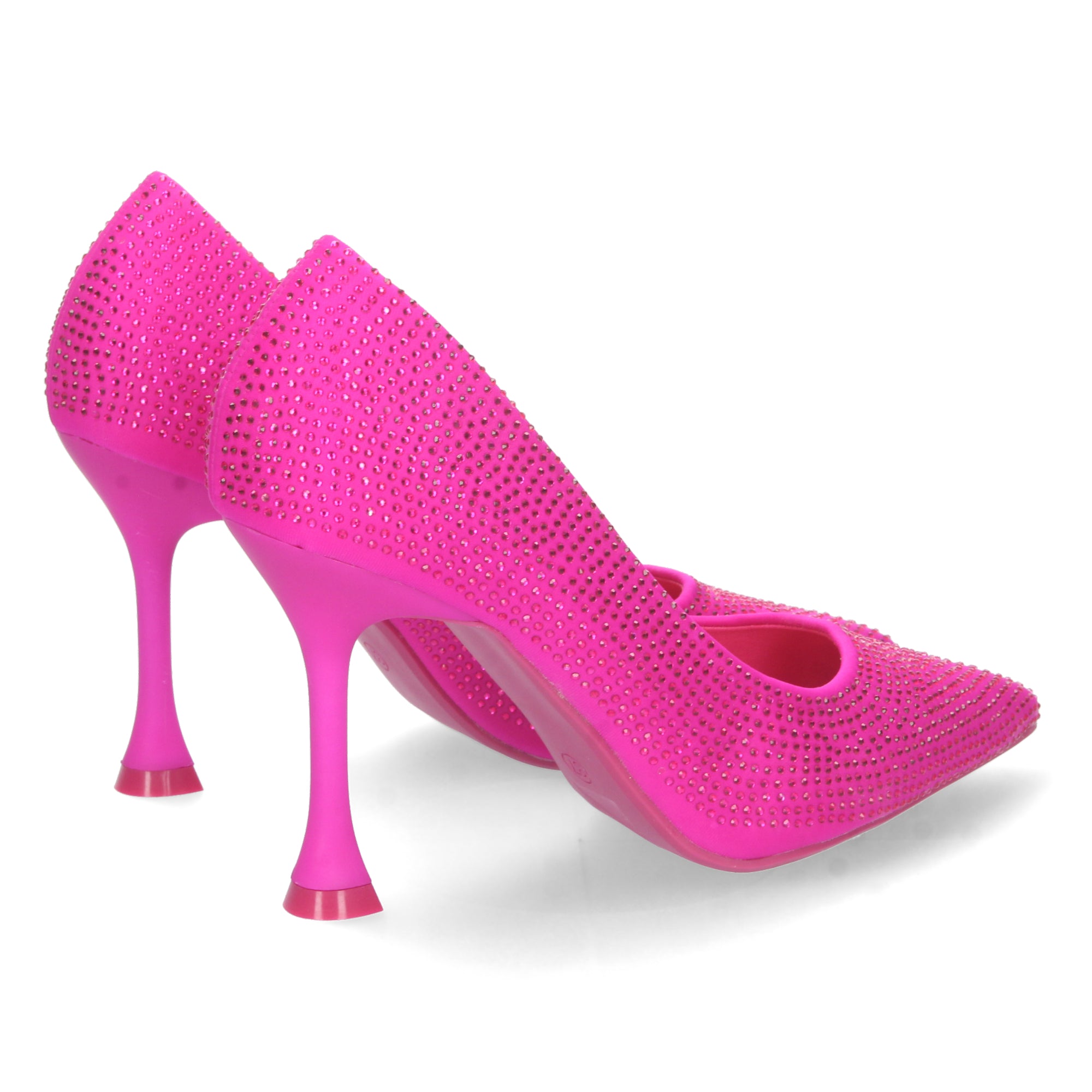 Zapato Fucsia de Salon y Strass con Tacón de Aguja Para Mujer