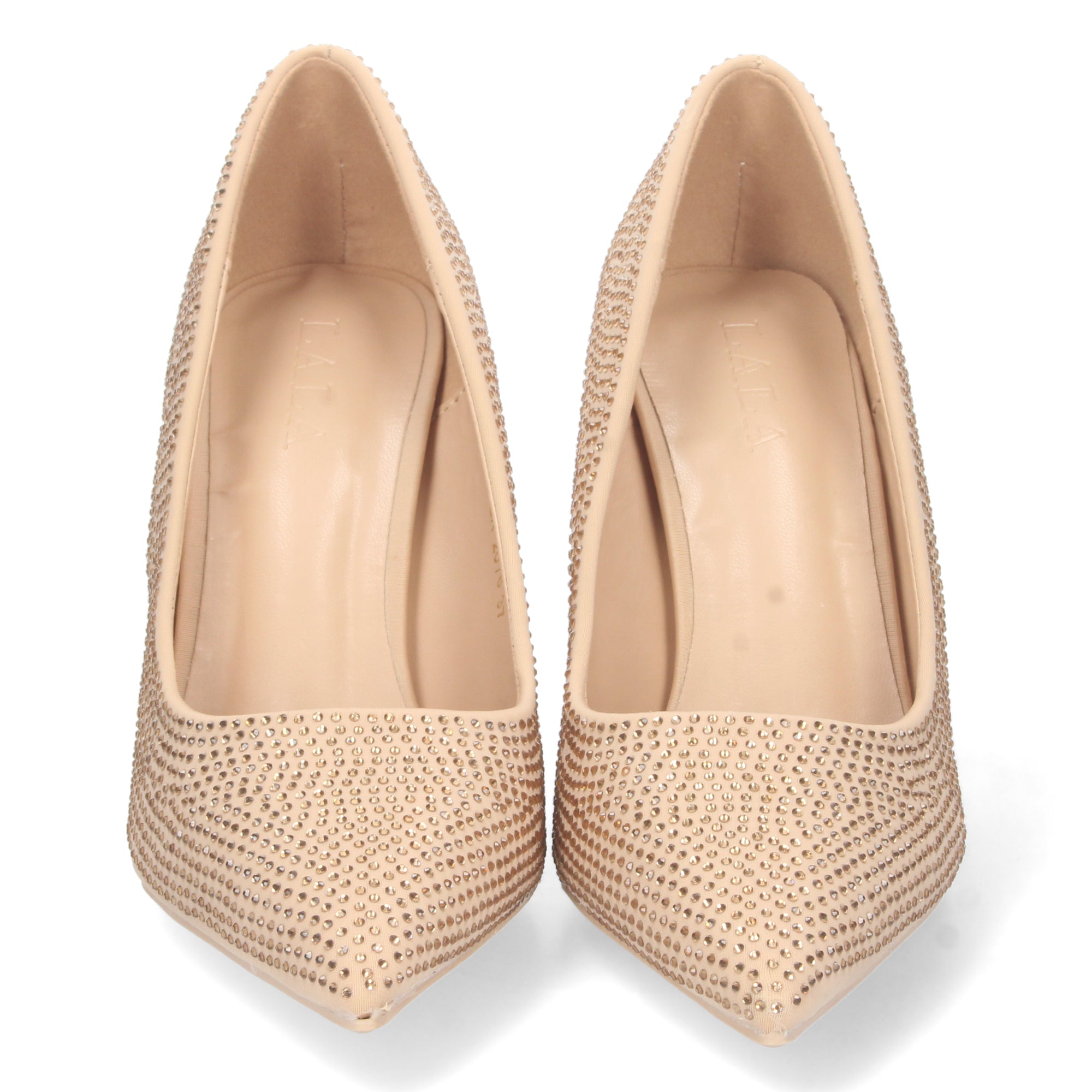 Zapato Dorado de Salon y Strass con Tacón de Aguja Para Mujer