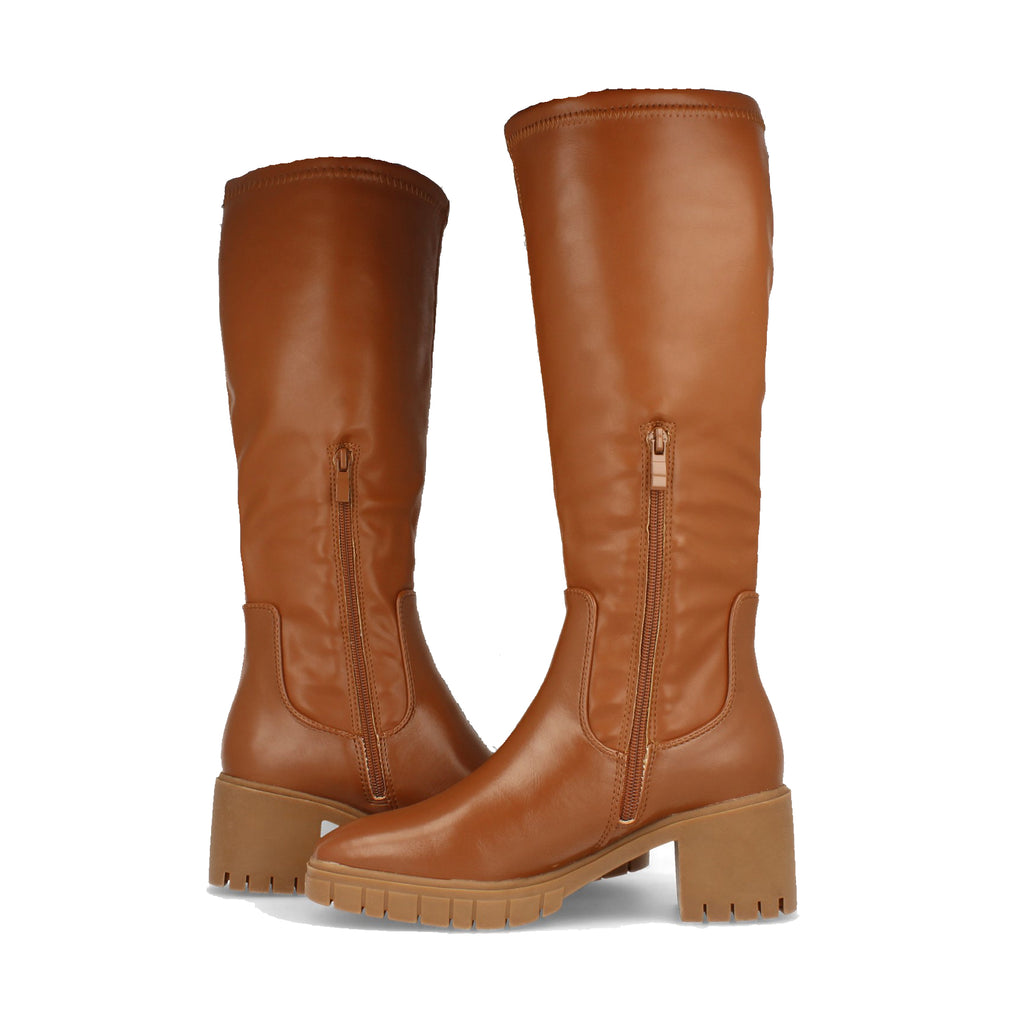 Bota de Tacón para Mujer con Estampado Liso
