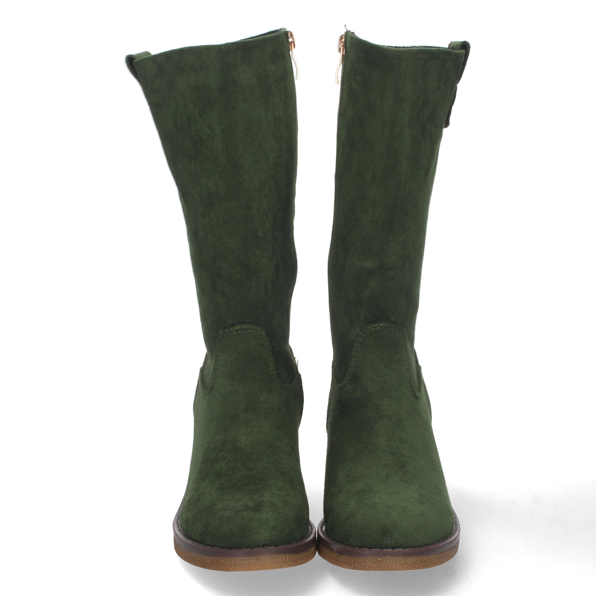 Bota de Tacón para Mujer con Estampado Liso y Tachuelas