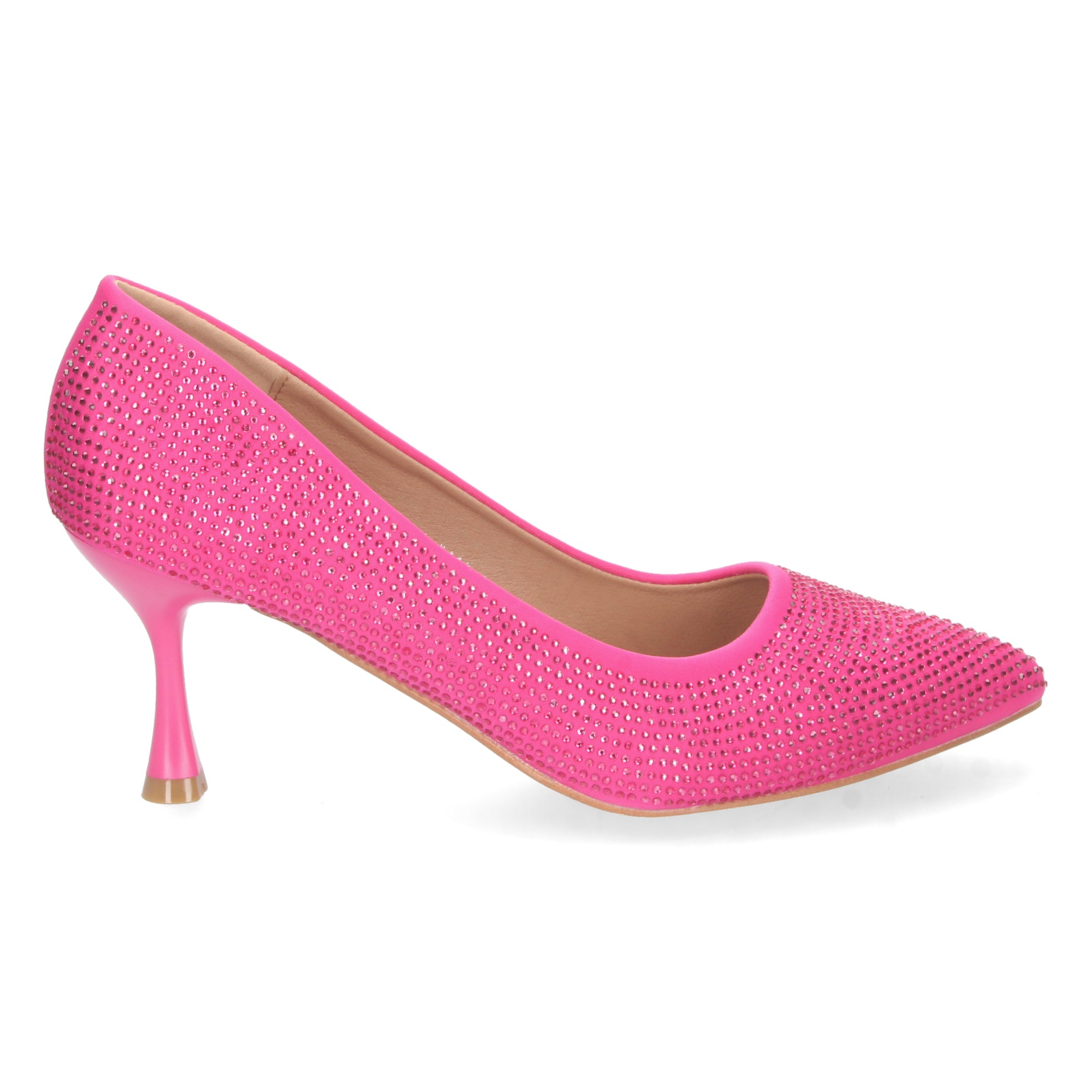 Zapato Fucsia de Salon y Strass con Tacón de Aguja Para Mujer