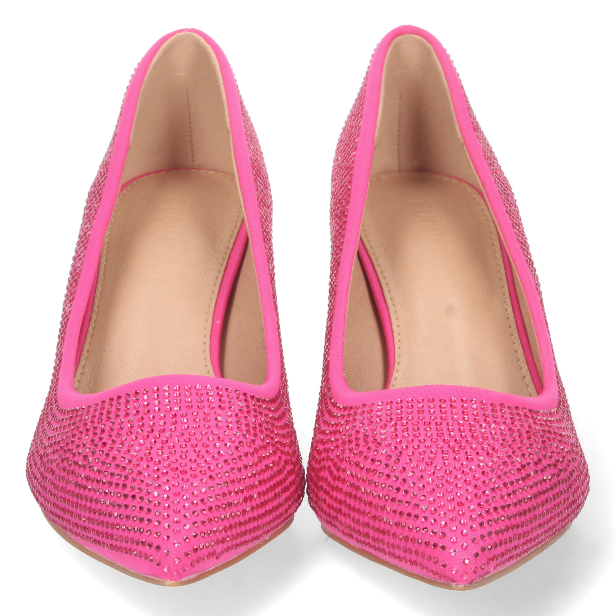 Zapato Fucsia de Salon y Strass con Tacón de Aguja Para Mujer