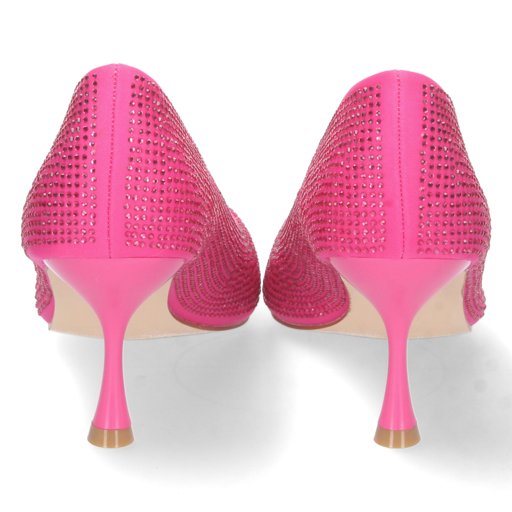 Zapato Fucsia de Salon y Strass con Tacón de Aguja Para Mujer