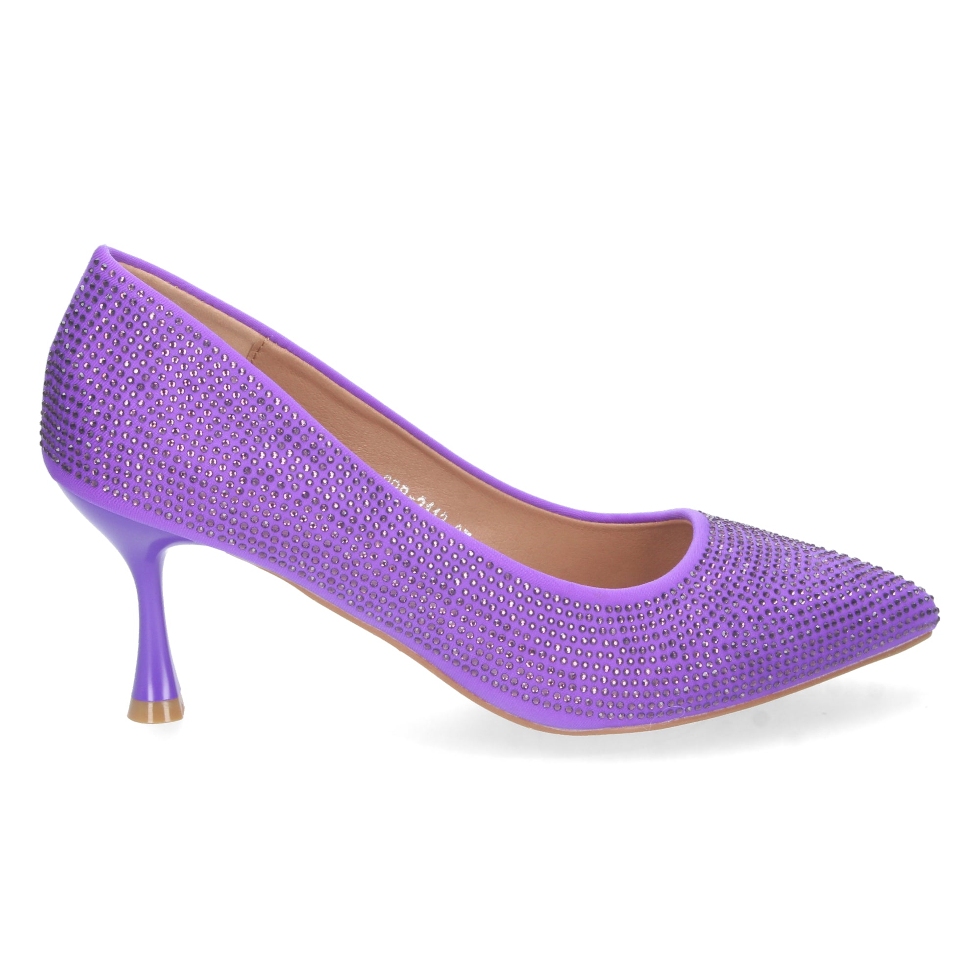Zapato Lila de Salon y Strass con Tacón de Aguja Para Mujer