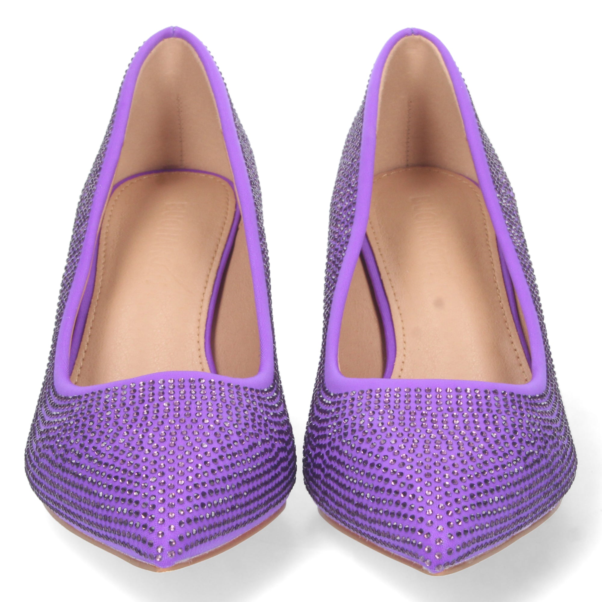 Zapato Lila de Salon y Strass con Tacón de Aguja Para Mujer