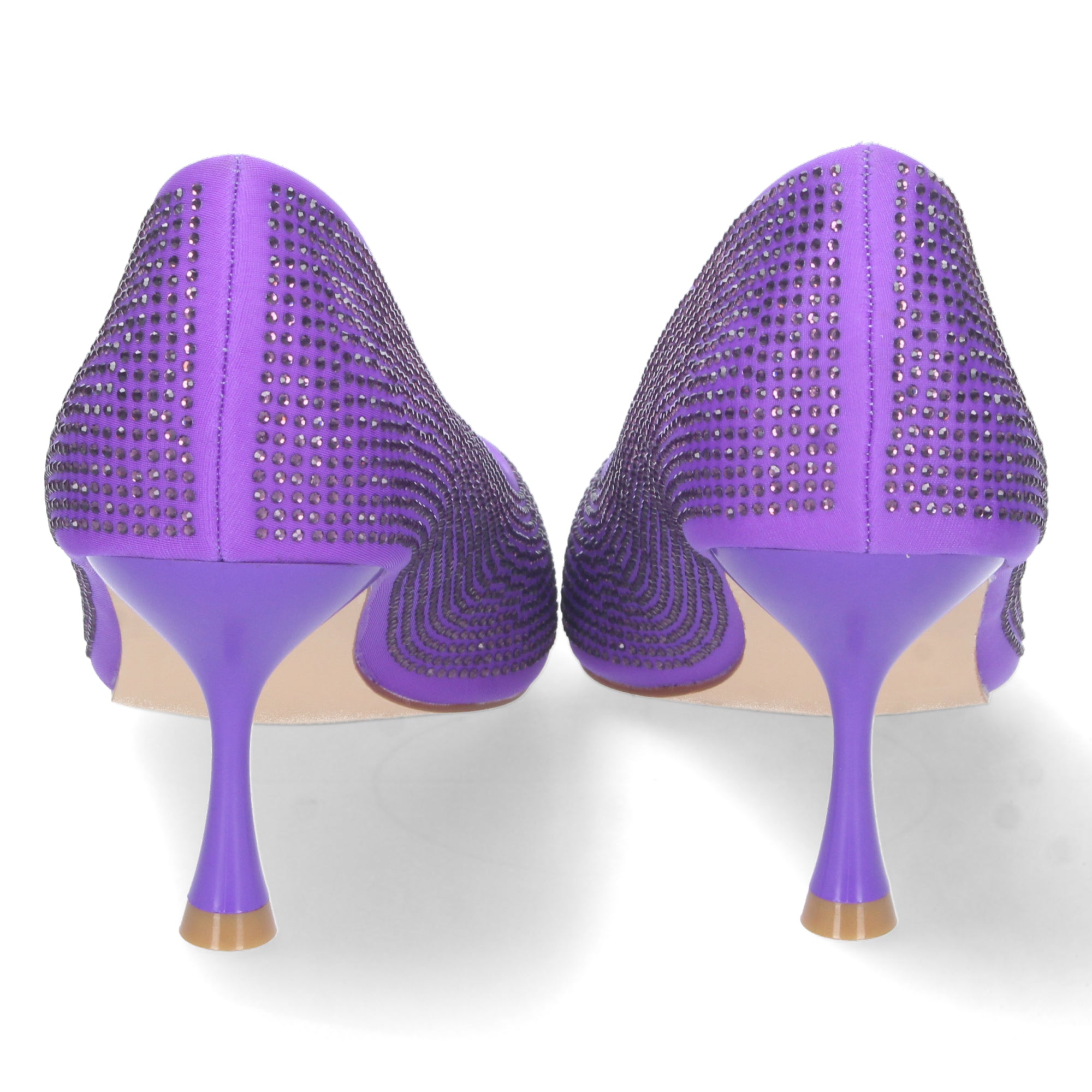 Zapato Lila de Salon y Strass con Tacón de Aguja Para Mujer