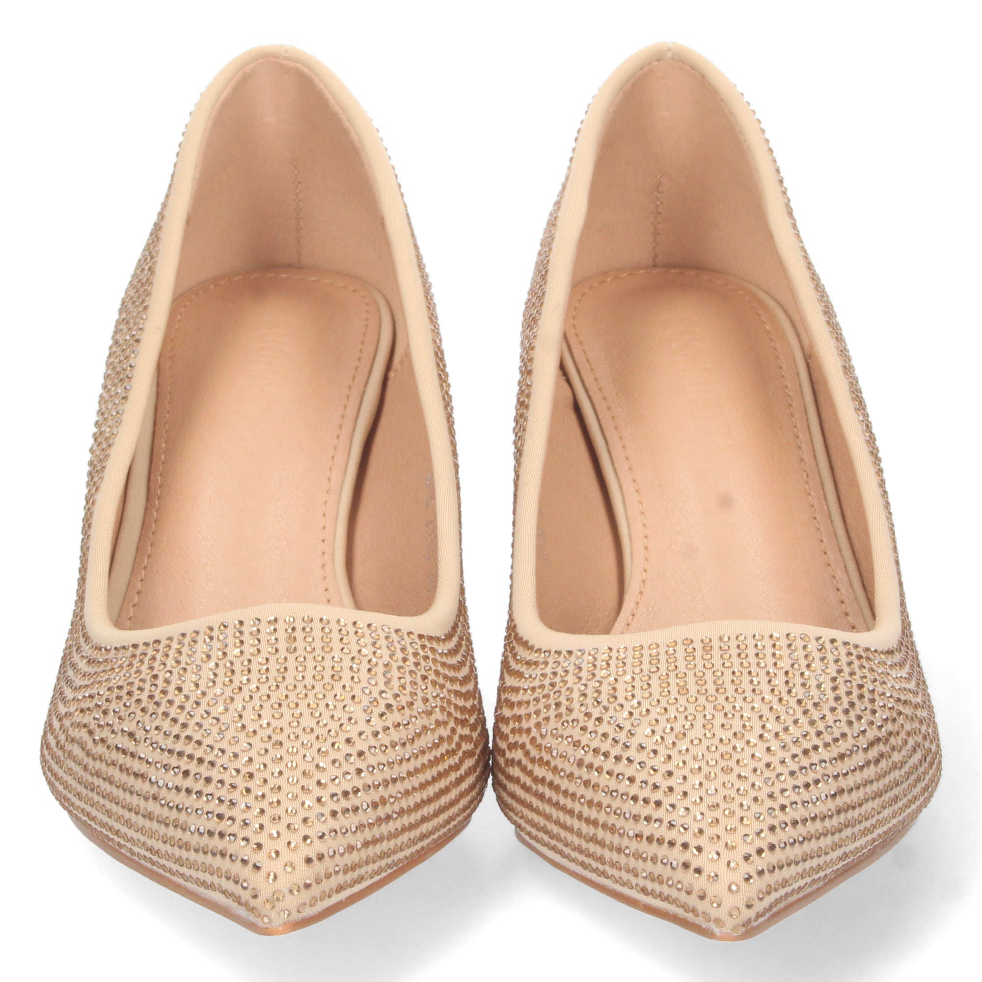 Zapato Dorado de Salon y Strass con Tacón de Aguja Para Mujer
