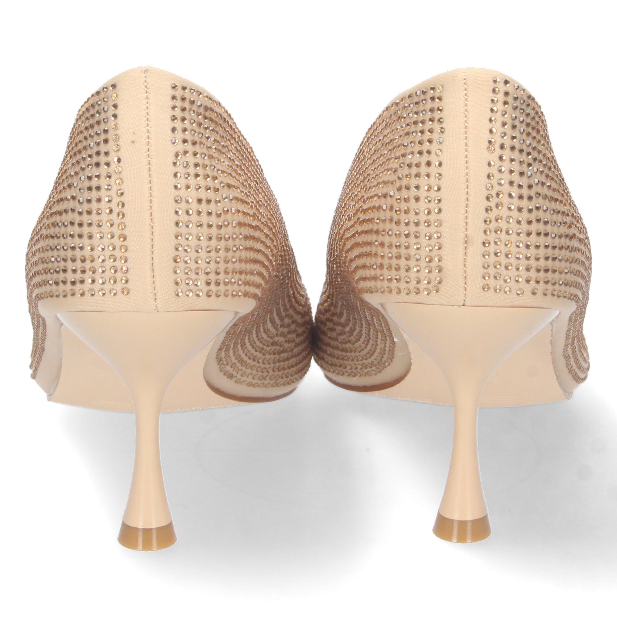 Zapato Dorado de Salon y Strass con Tacón de Aguja Para Mujer