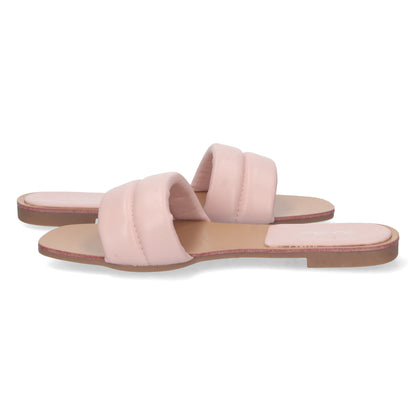 CyrenaStyle Rosa Básica – Sandalia Plana Acolchada para Mujer con Pala Cómoda y Talón Abierto | Primavera-Verano