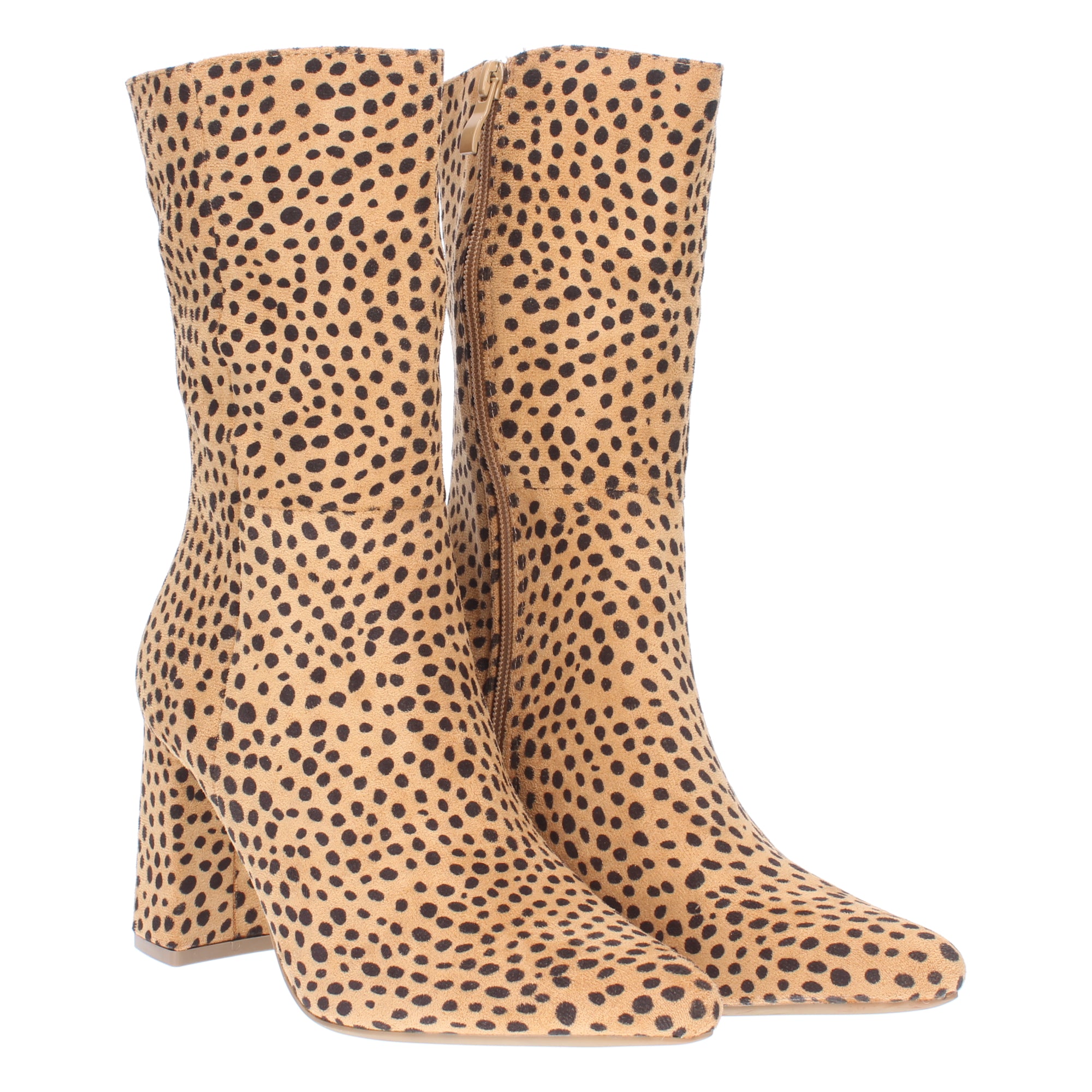 Bota de Tacón para Mujer con Estampado Liso y Punta Fina
