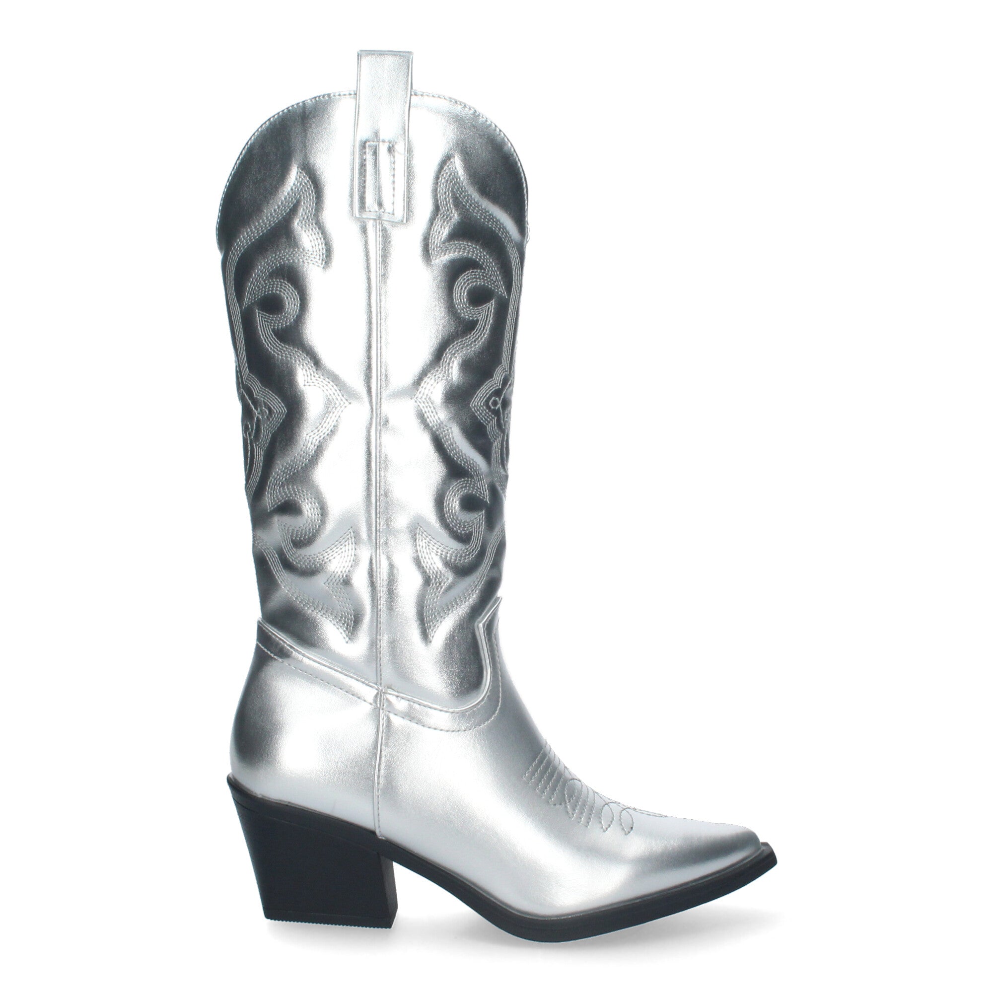 Bota de Tacón Campera para Mujer con Bordado y Punta Fina