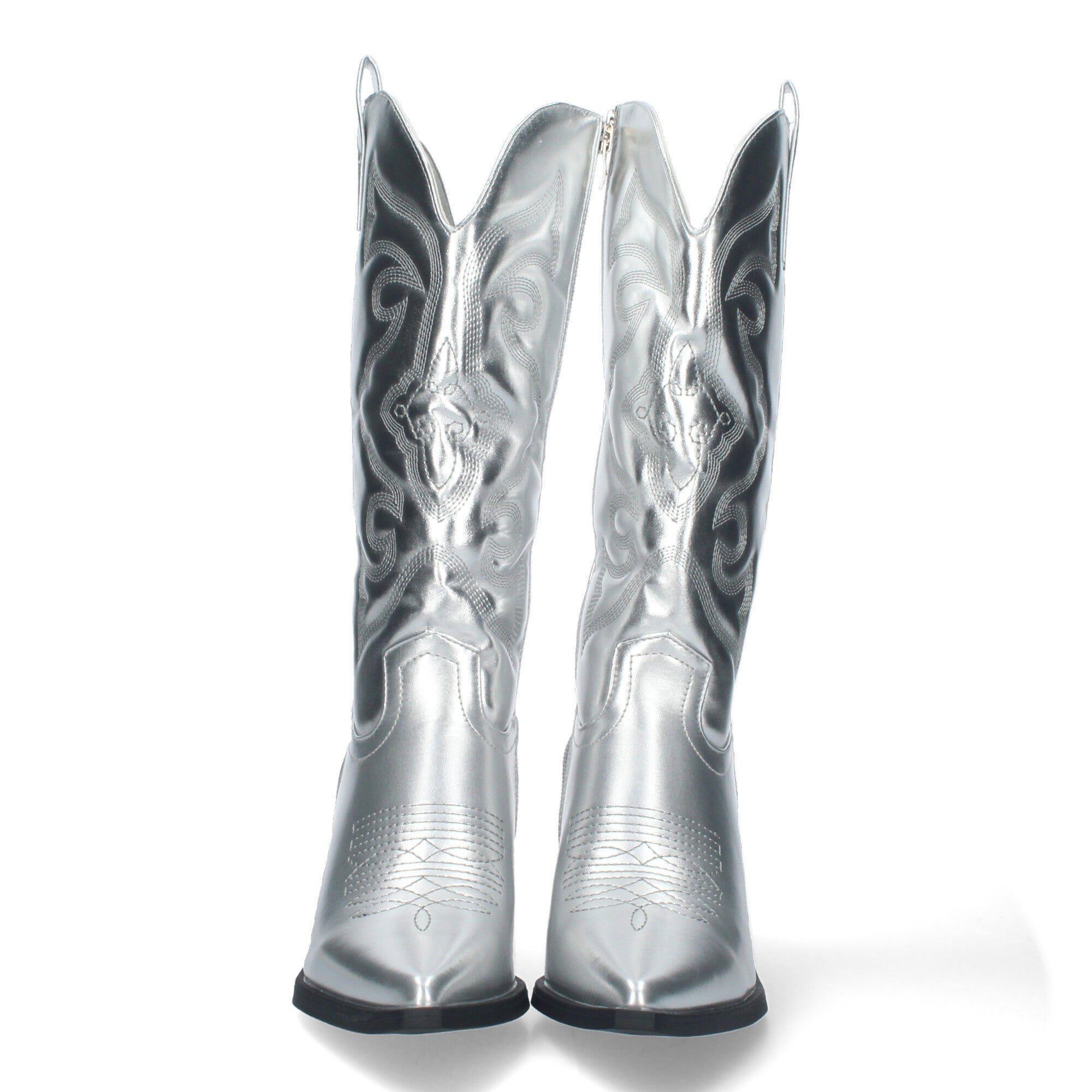 Bota de Tacón Campera para Mujer con Bordado y Punta Fina