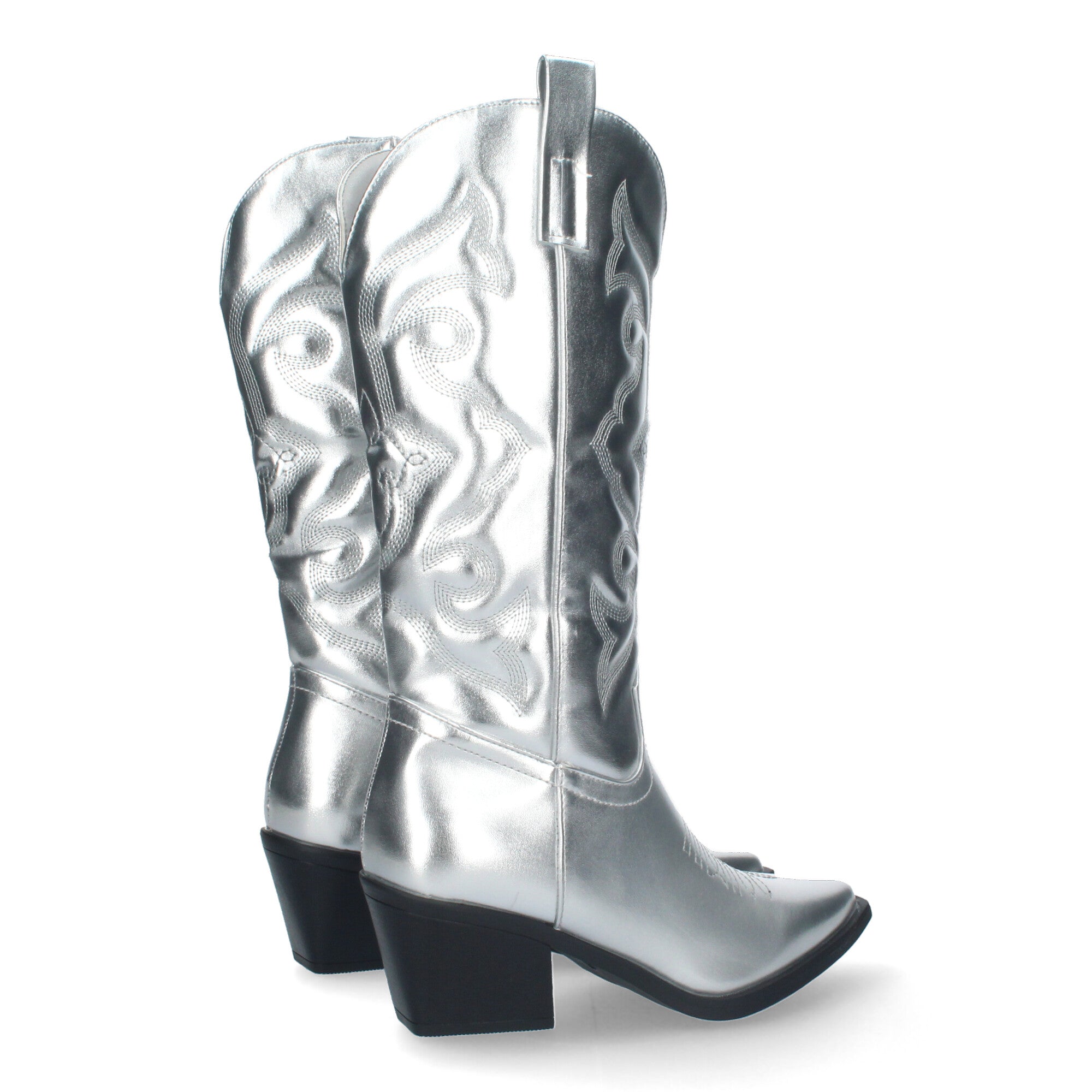 Bota de Tacón Campera para Mujer con Bordado y Punta Fina