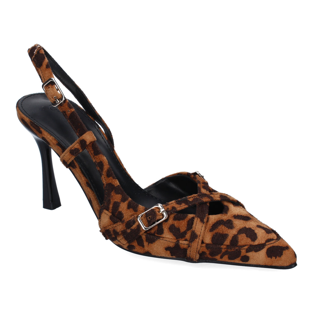 Zapato Leopardo de Salon  con Tacón de Aguja Para Mujer