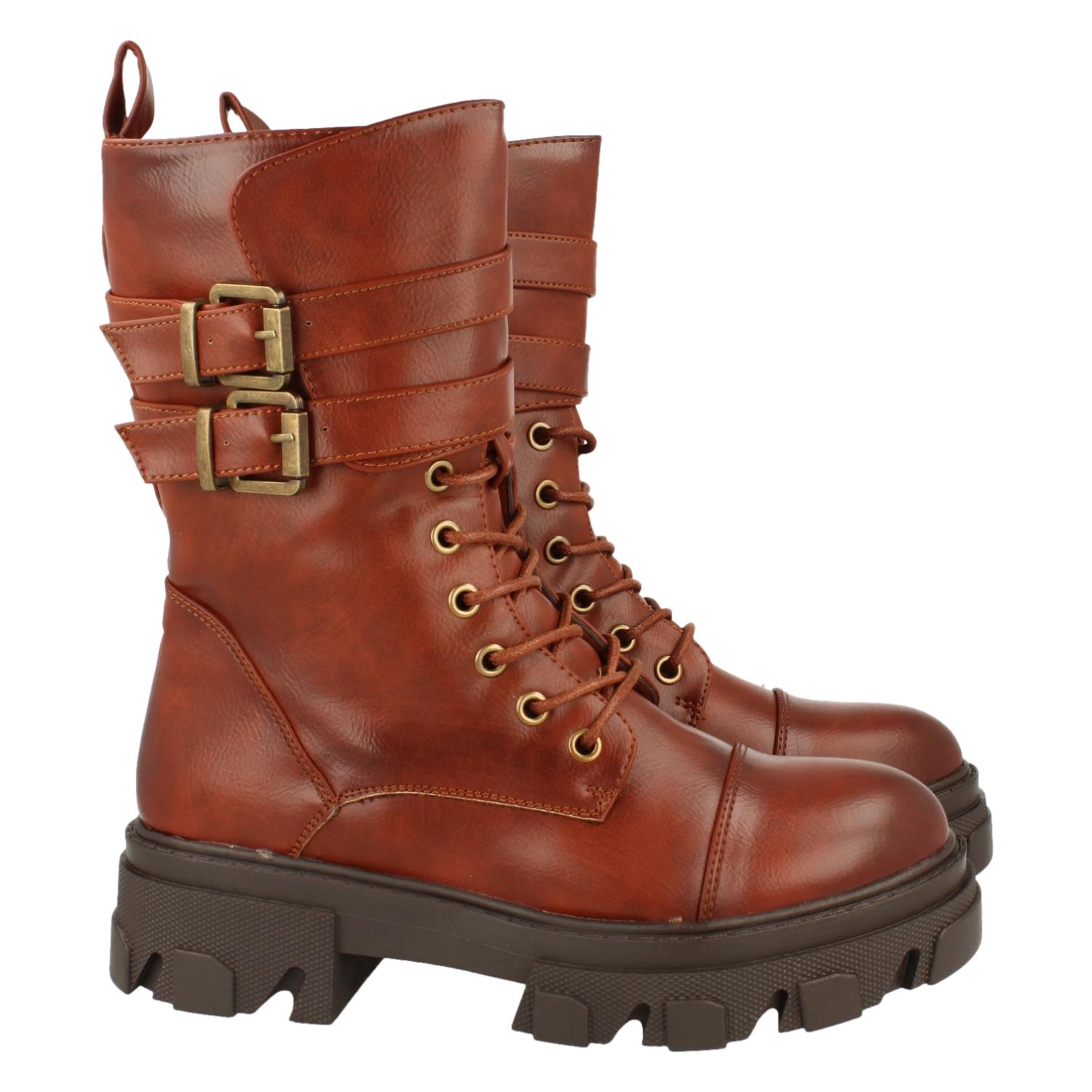Bota de Plataforma con Suela Dentada para Mujer