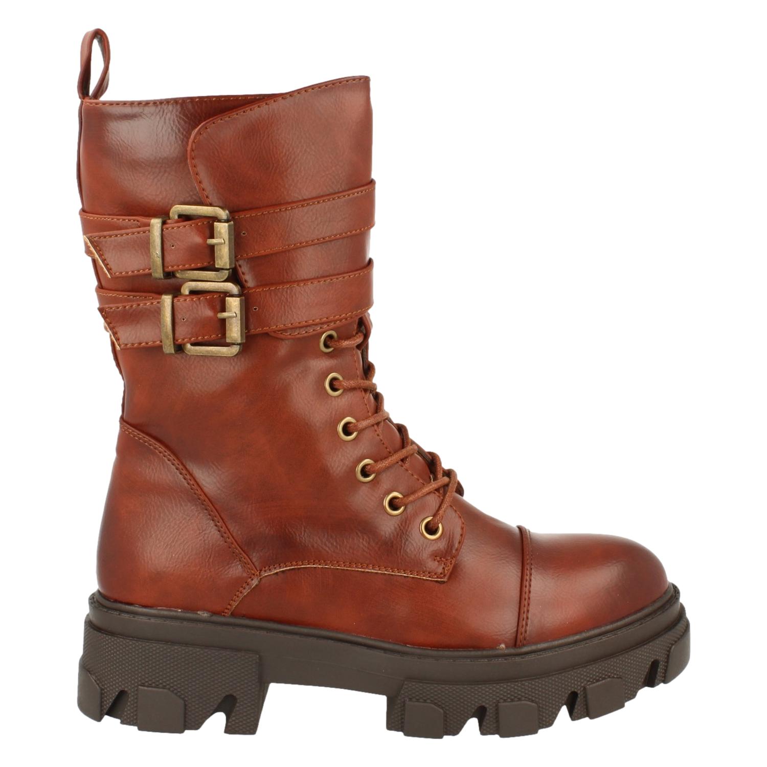 Bota de Plataforma con Suela Dentada para Mujer
