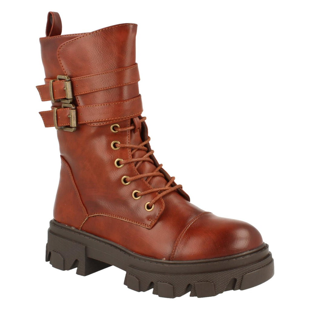 Bota de Plataforma con Suela Dentada para Mujer