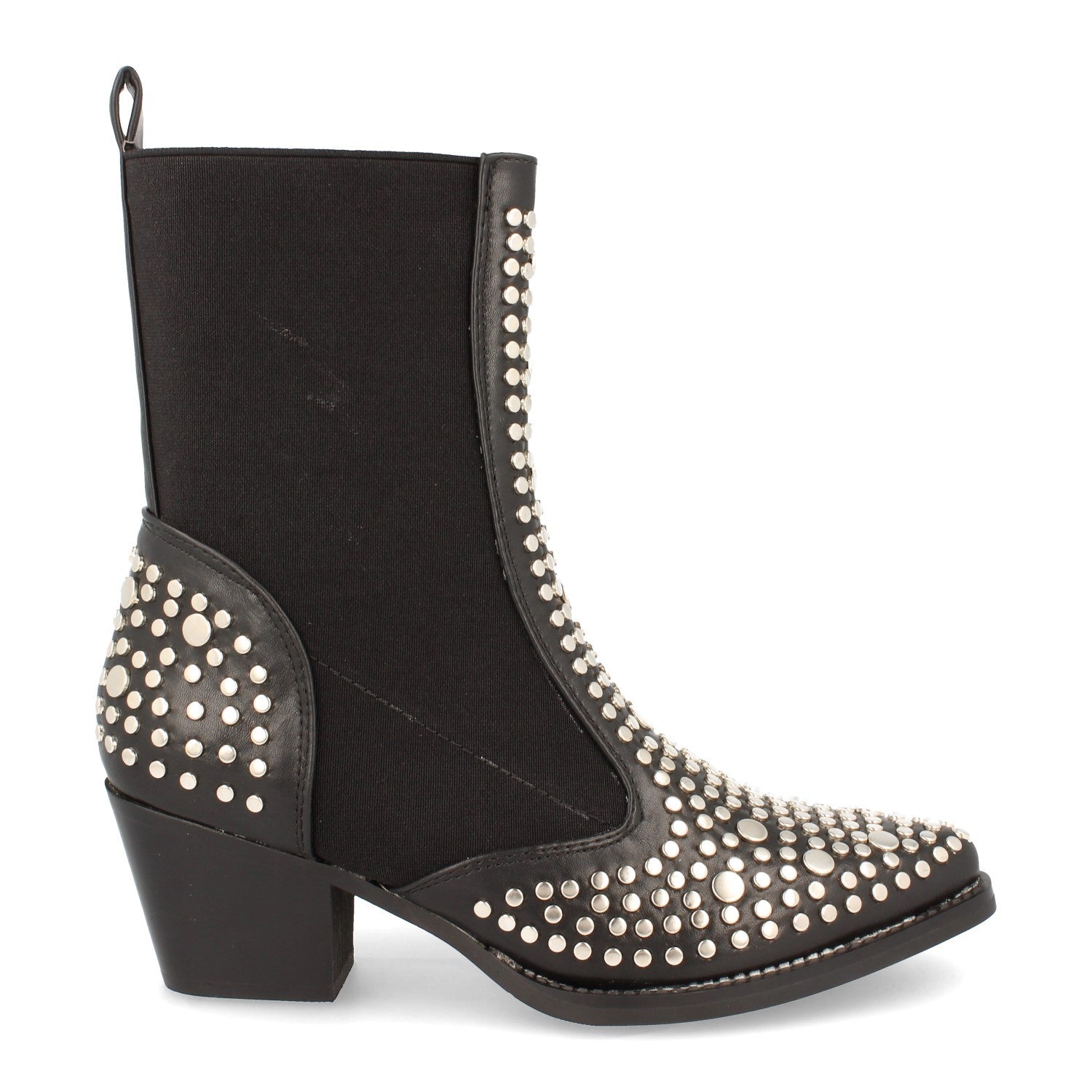 Botin De Mujer Con Tacon Y Con Tachuelas Metalicas