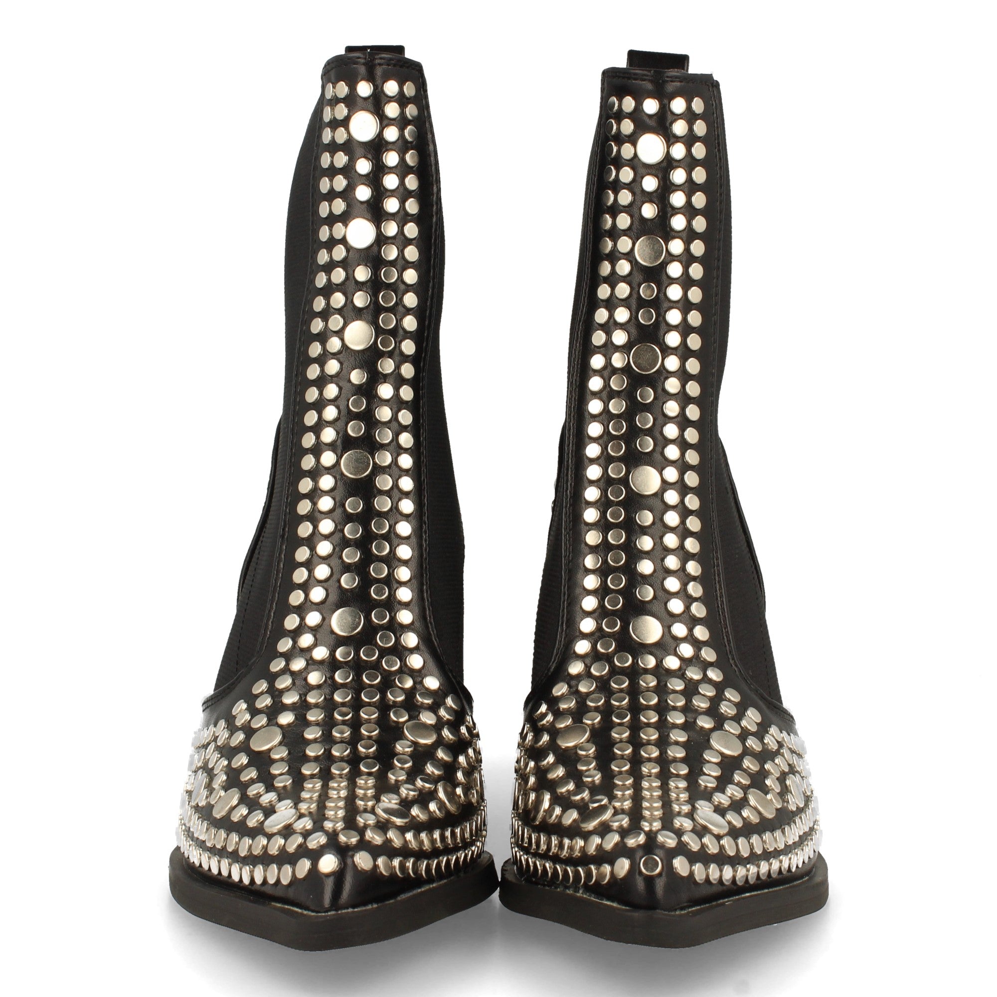 Botin De Mujer Con Tacon Y Con Tachuelas Metalicas