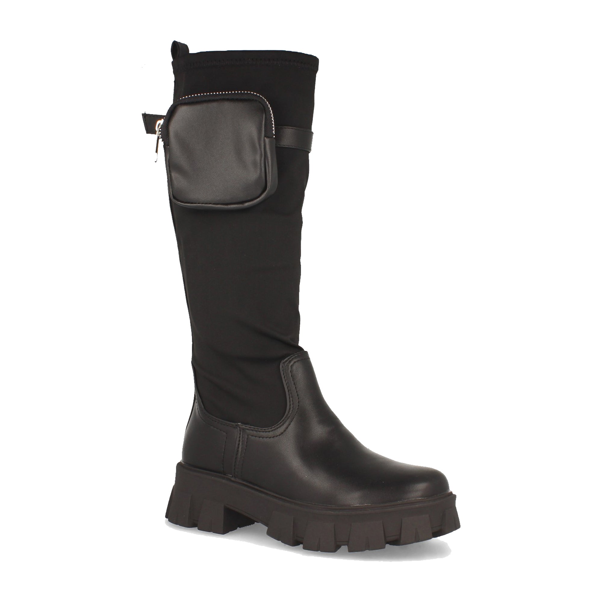 Bota de Plataforma con Caña Elástica y Bolso Extraíble para Mujer