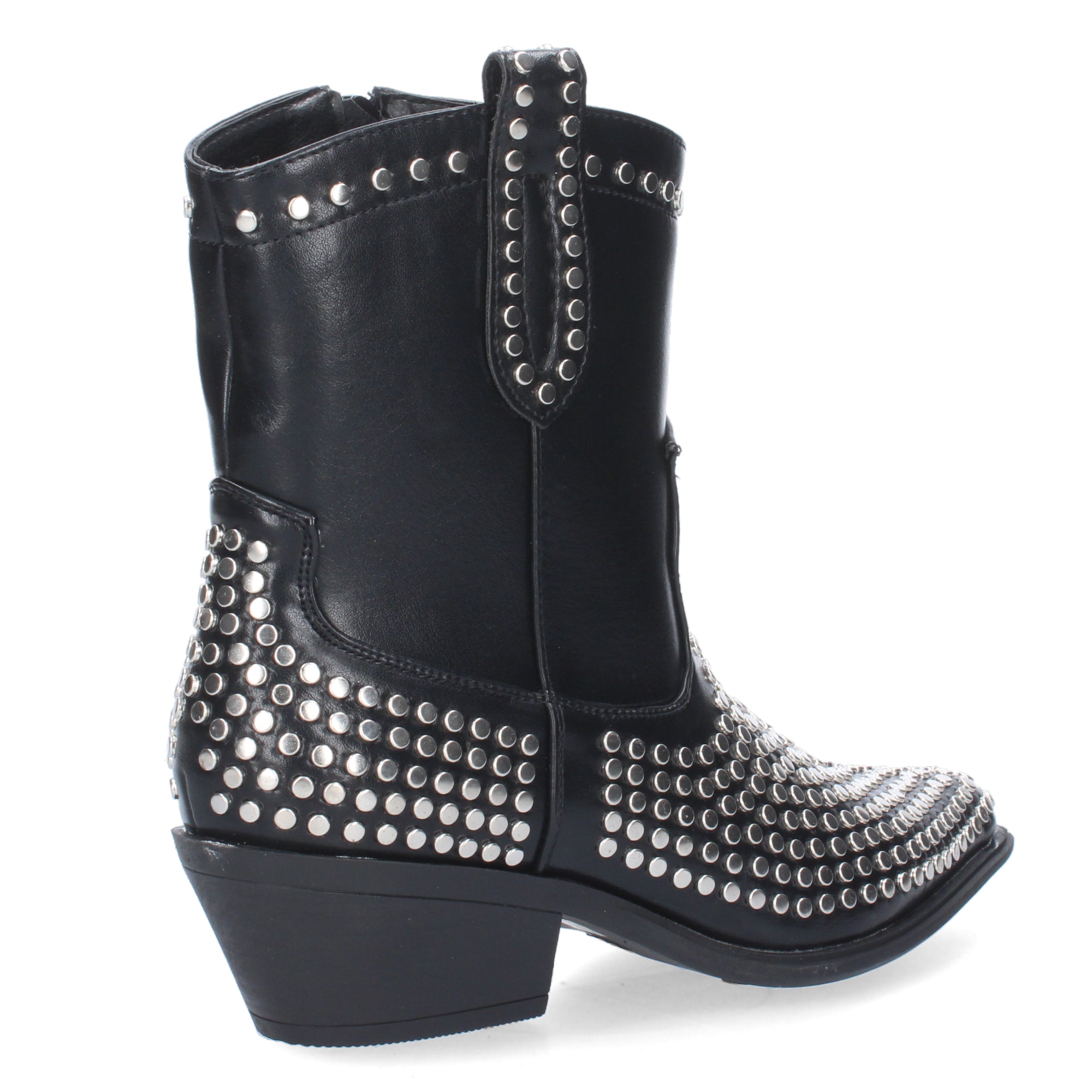 Botin De Mujer Con Tachuelas Metalicas Y  Con Tacon De Punta Fina