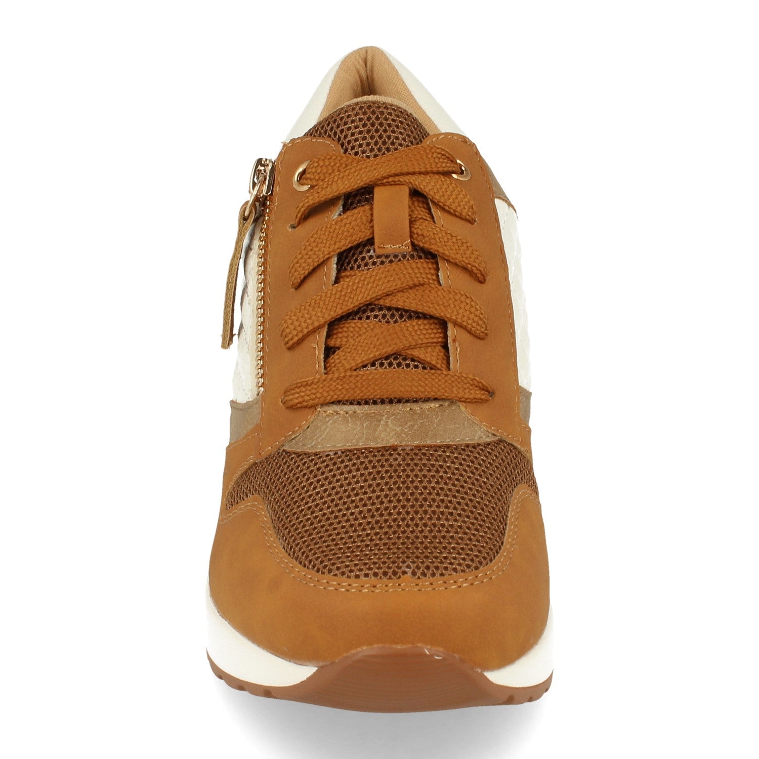 Zapatilla Camel Con Cuña Para Mujer