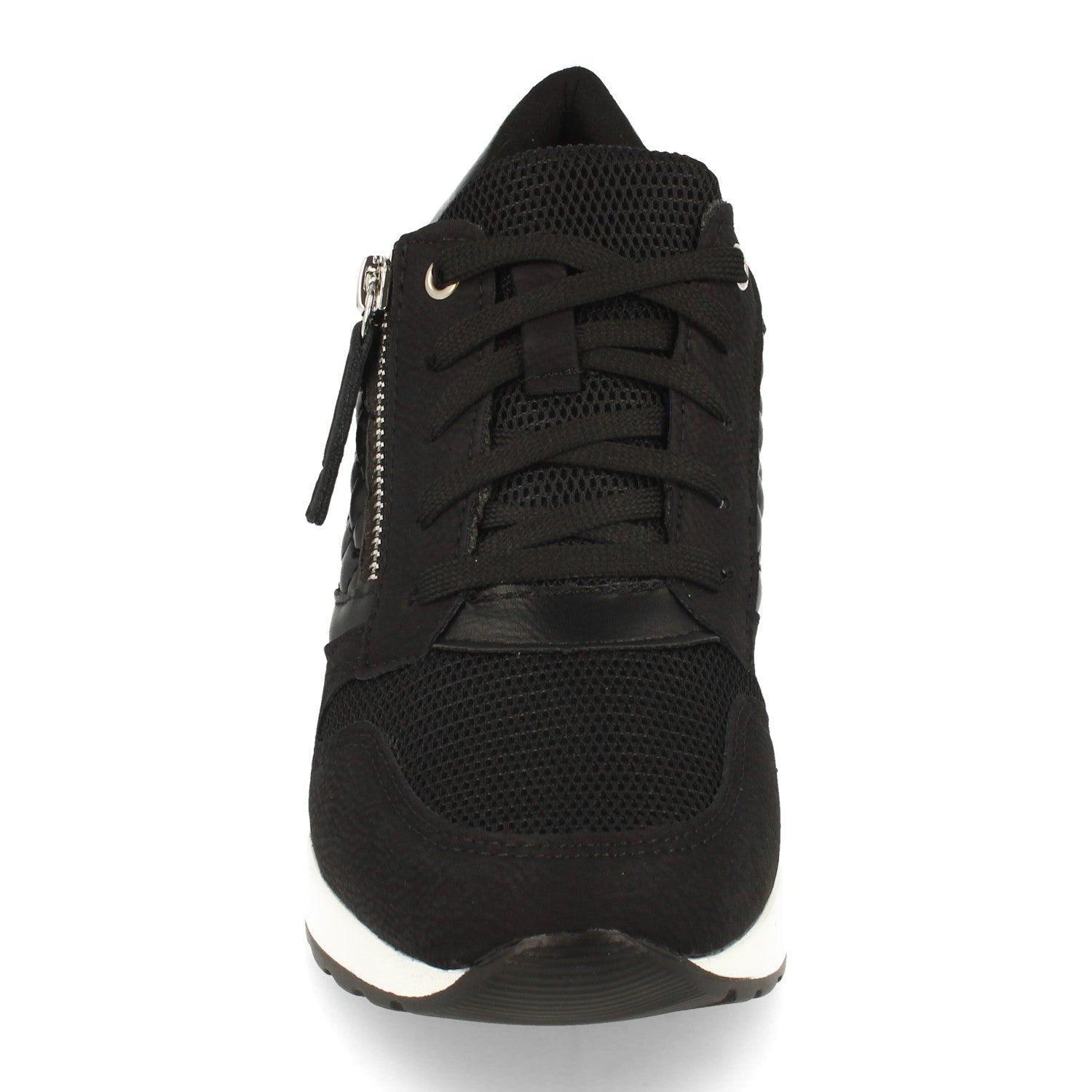 Zapatilla Negra con Cuña para Mujer