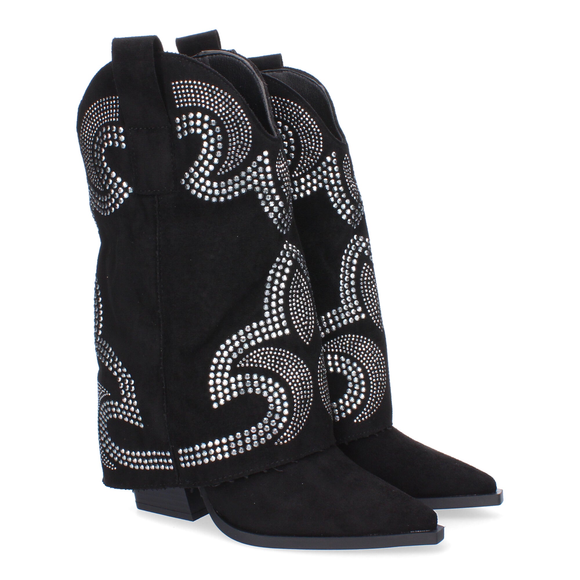 Botines De Tacón Cowboy Polaina Para Mujer