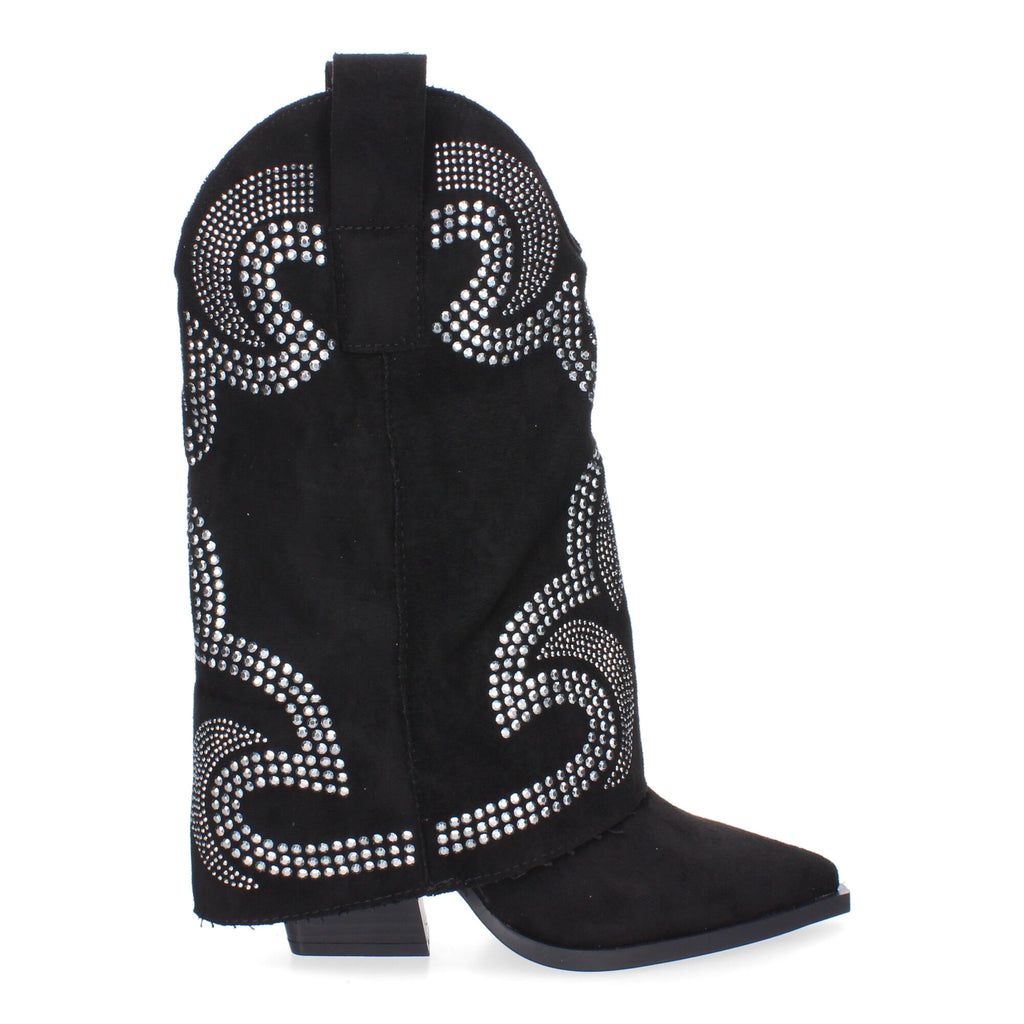 Botines De Tacón Cowboy Polaina Para Mujer
