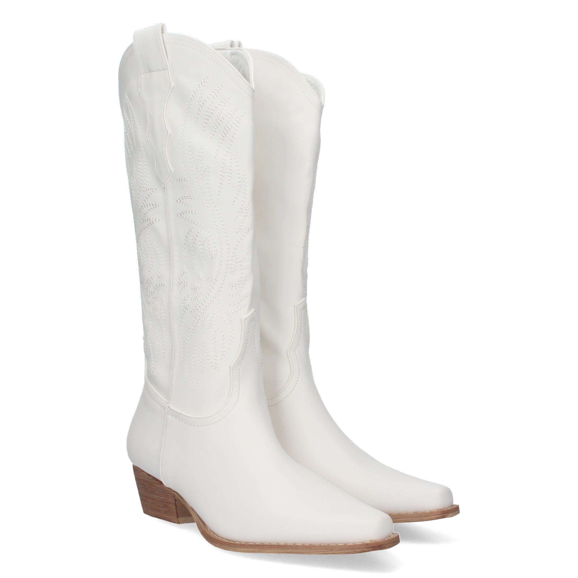 Bota Campera con Tacón y Bordados en la Caña para Mujer