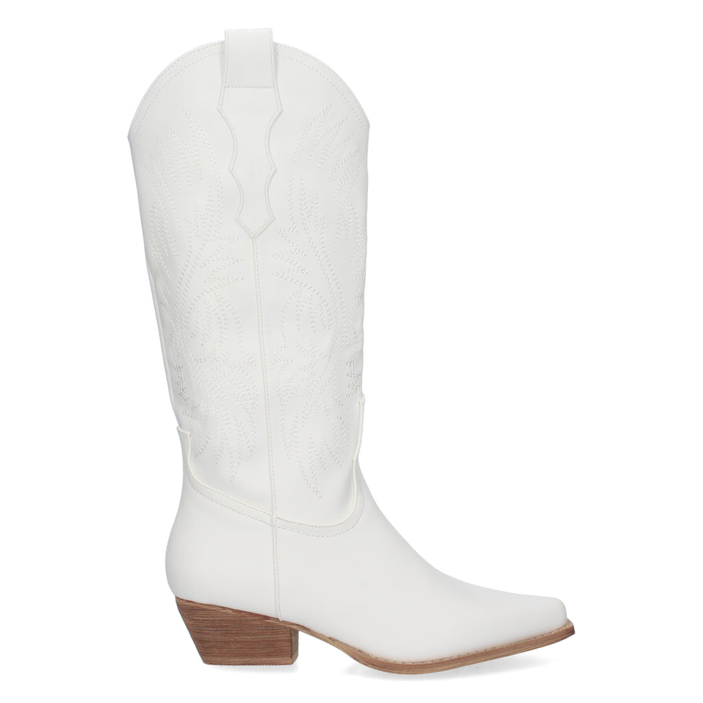 Bota Campera con Tacón y Bordados en la Caña para Mujer