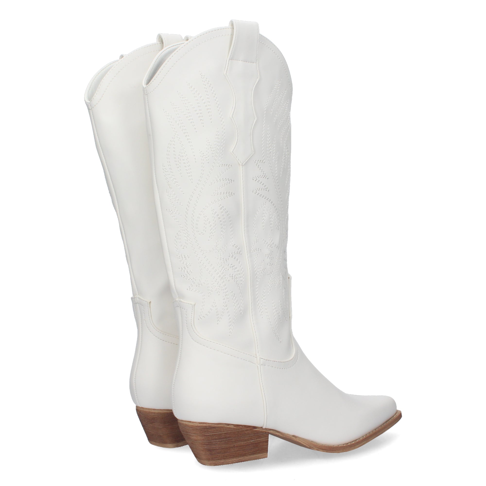 Bota Campera con Tacón y Bordados en la Caña para Mujer