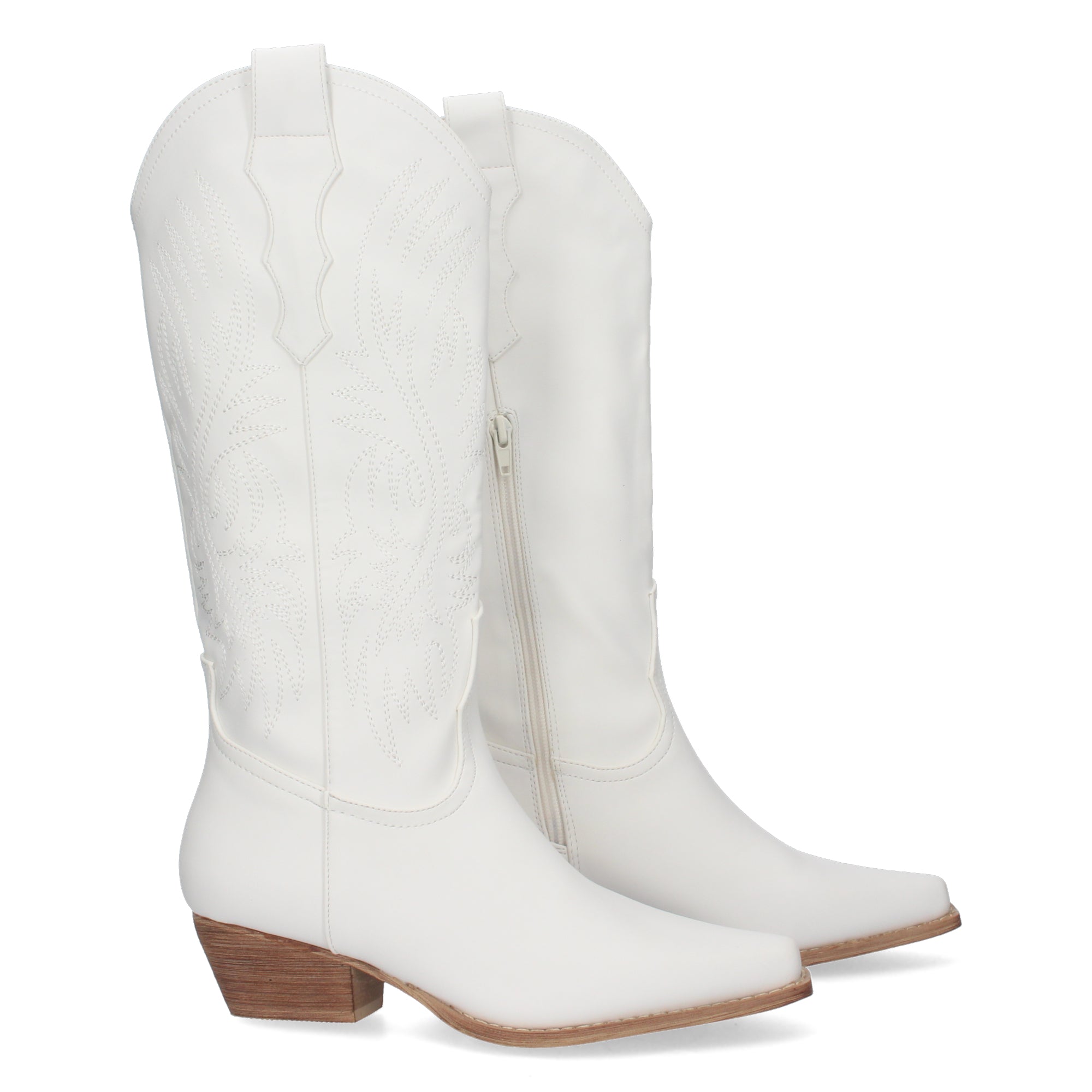 Bota Campera con Tacón y Bordados en la Caña para Mujer