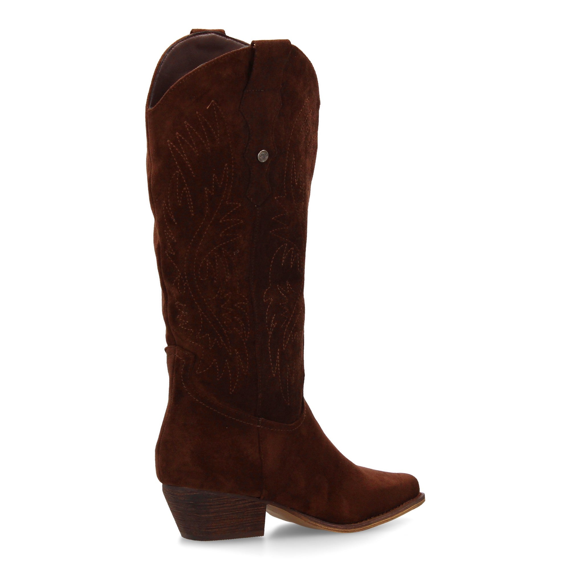 Bota campera café con tacón