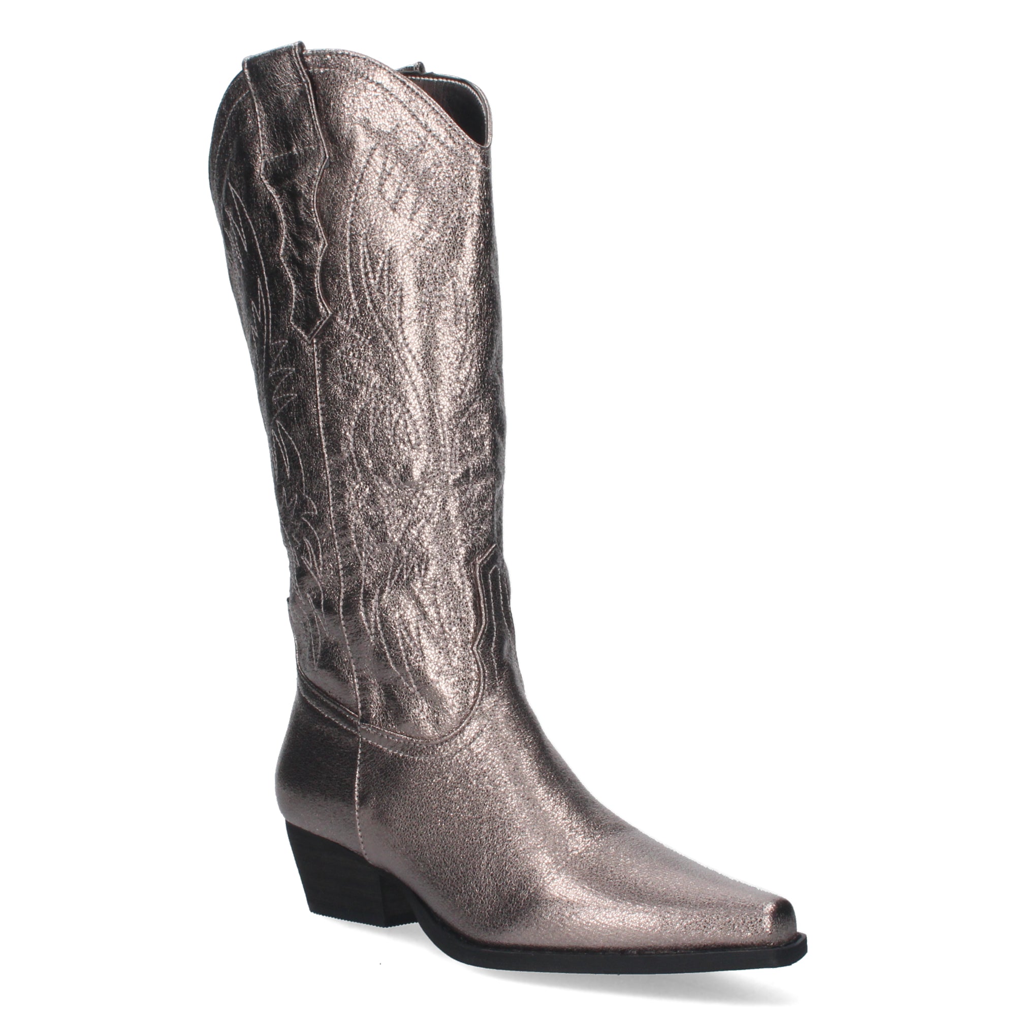 Bota Campera con Tacón y Bordados en la Caña para Mujer