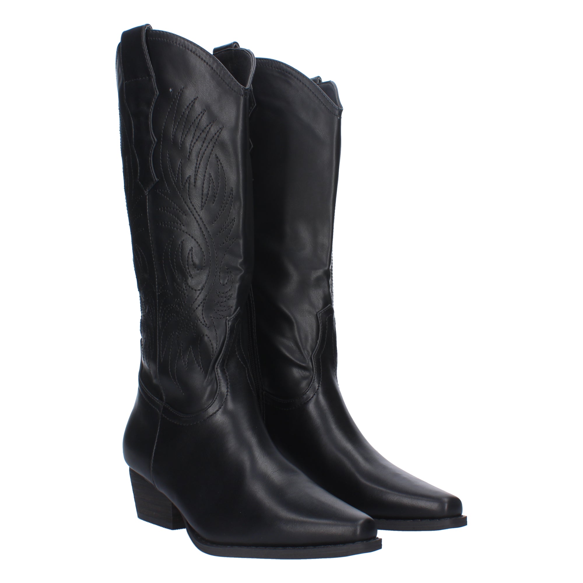 Bota Campera con Tacón y Bordados en la Caña para Mujer
