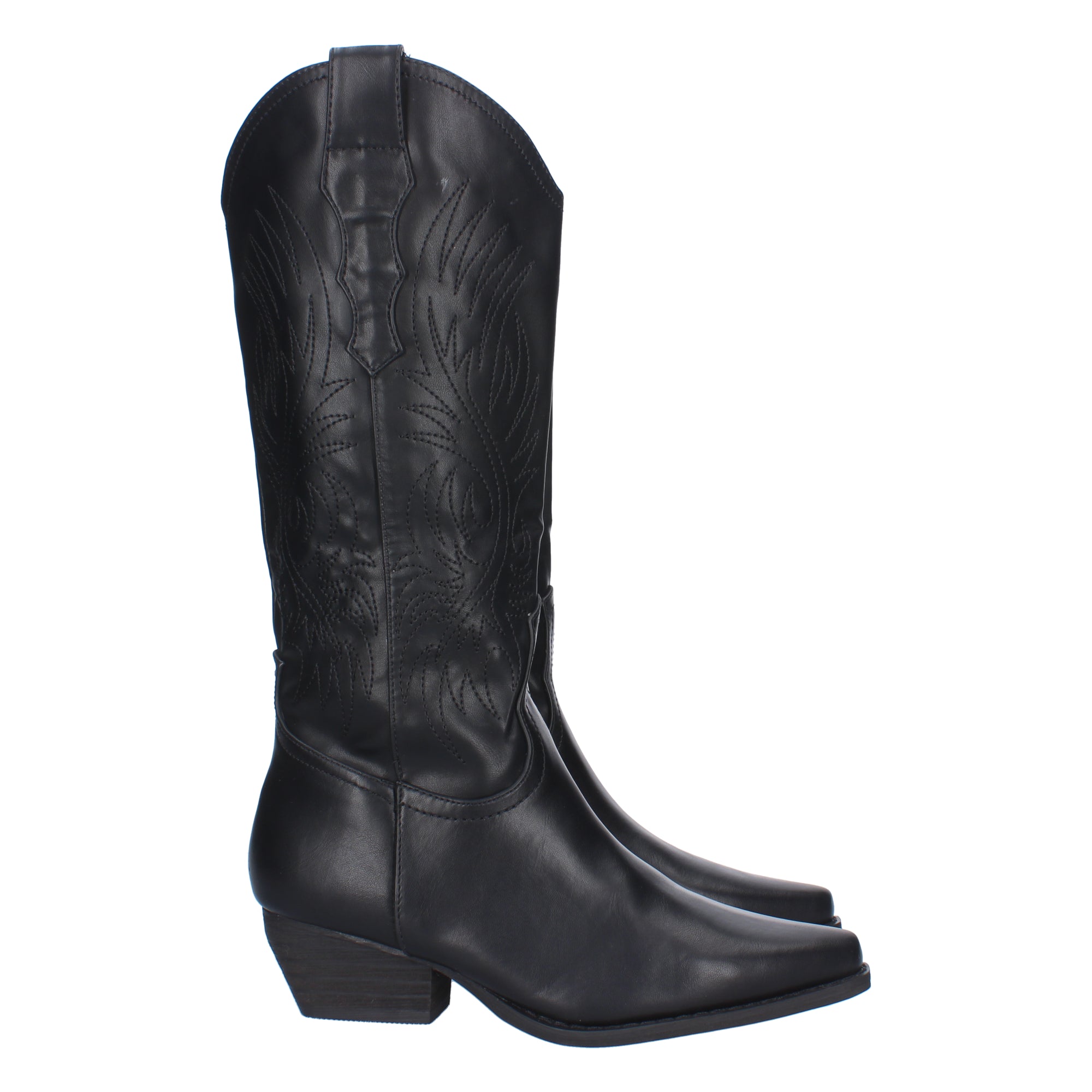 Bota Campera con Tacón y Bordados en la Caña para Mujer