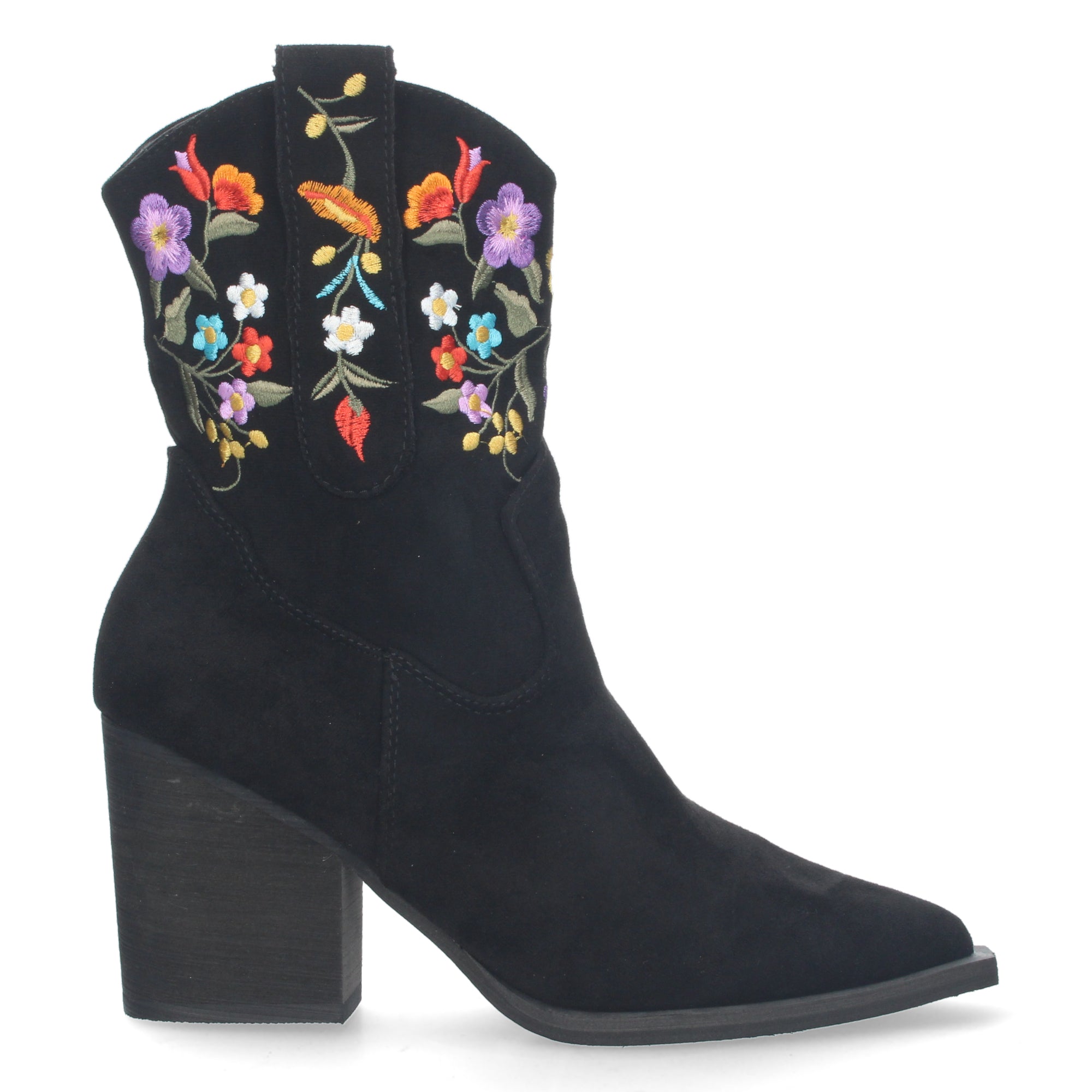 Botin Floral De Tacon Para Mujer