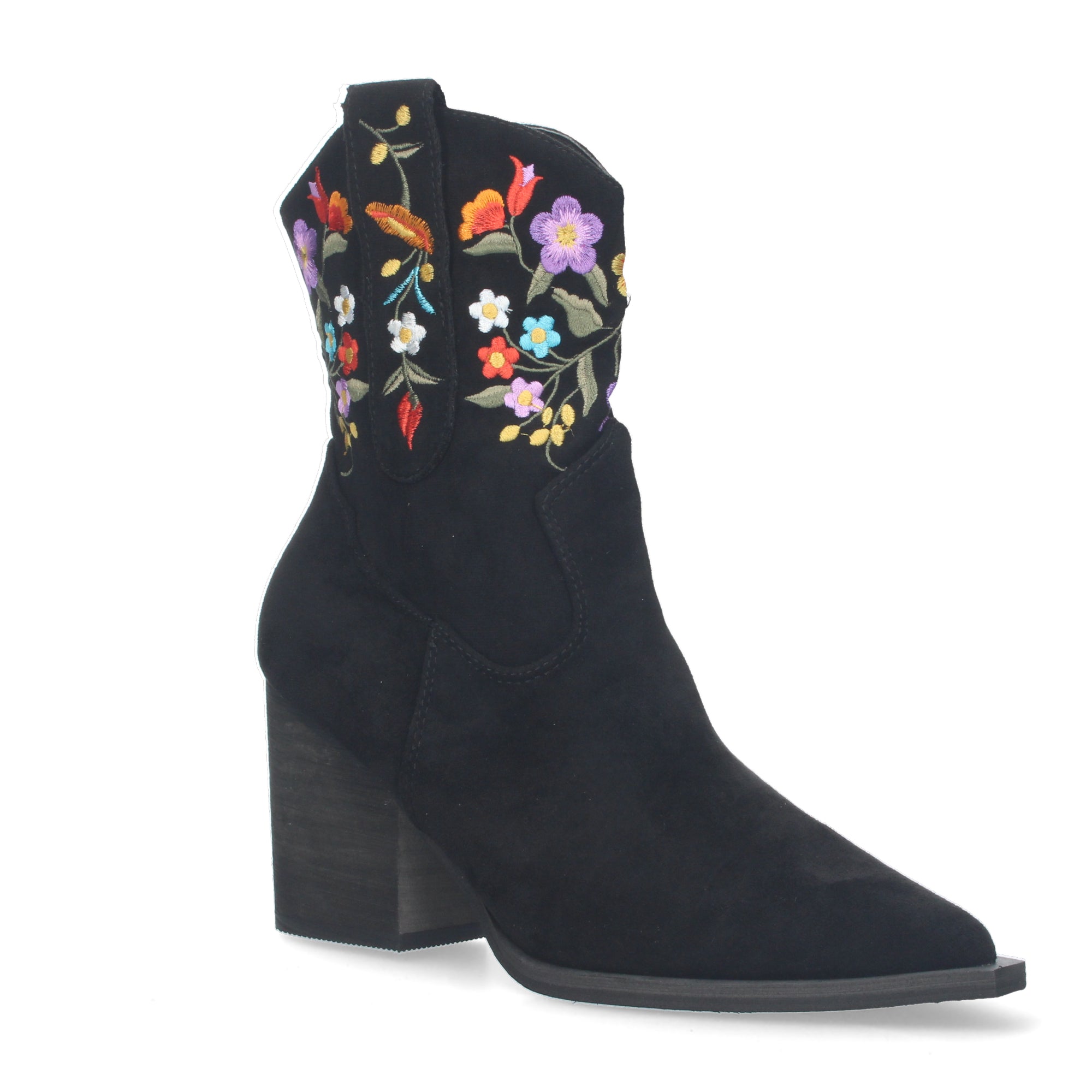 Botin Floral De Tacon Para Mujer